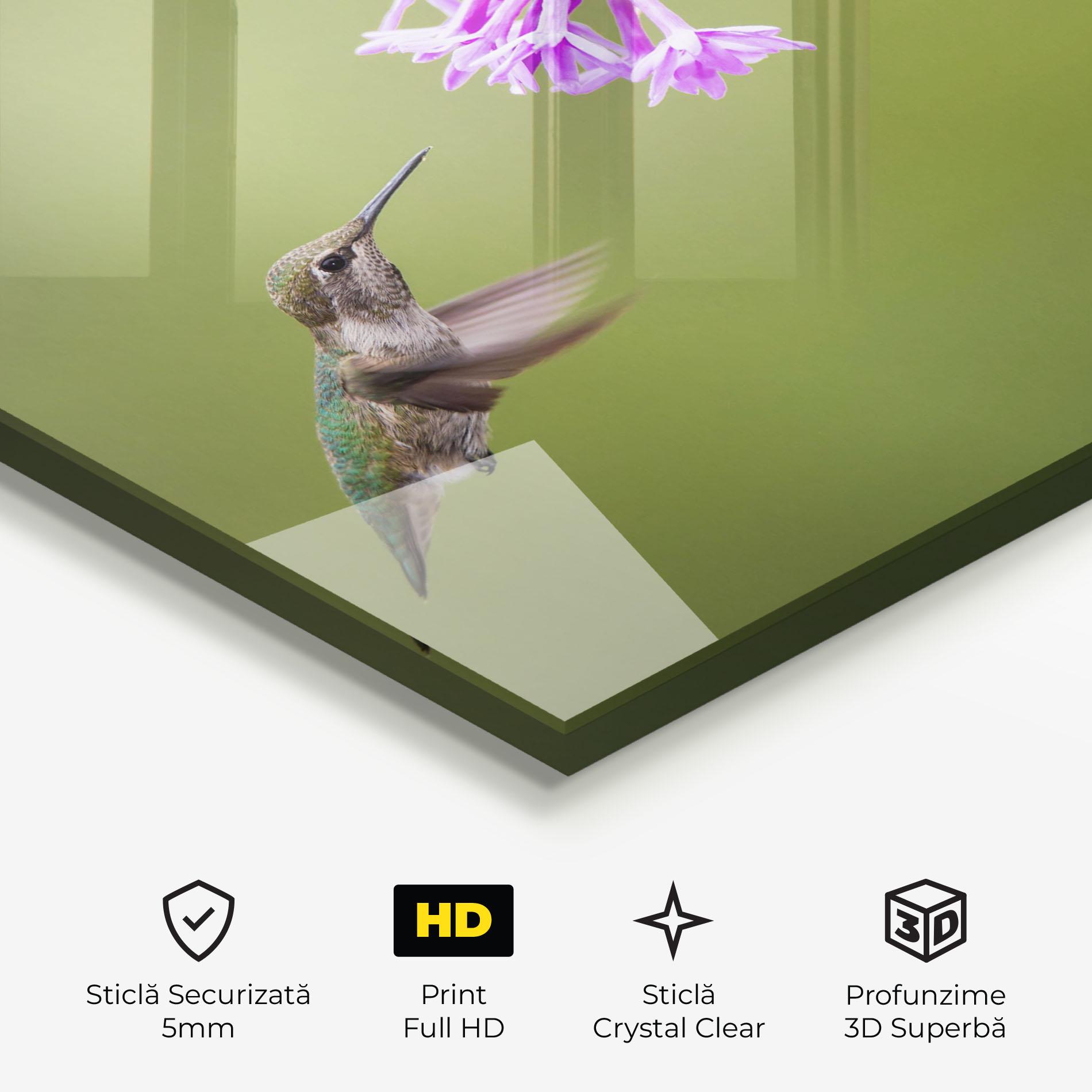 Tablou Sticla Cute Hummingbird mockup 3