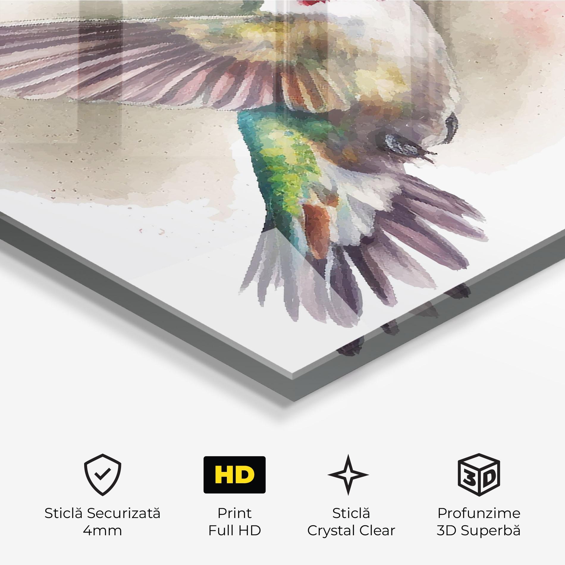 Tablou Sticla Beautiful Bird mockup 3