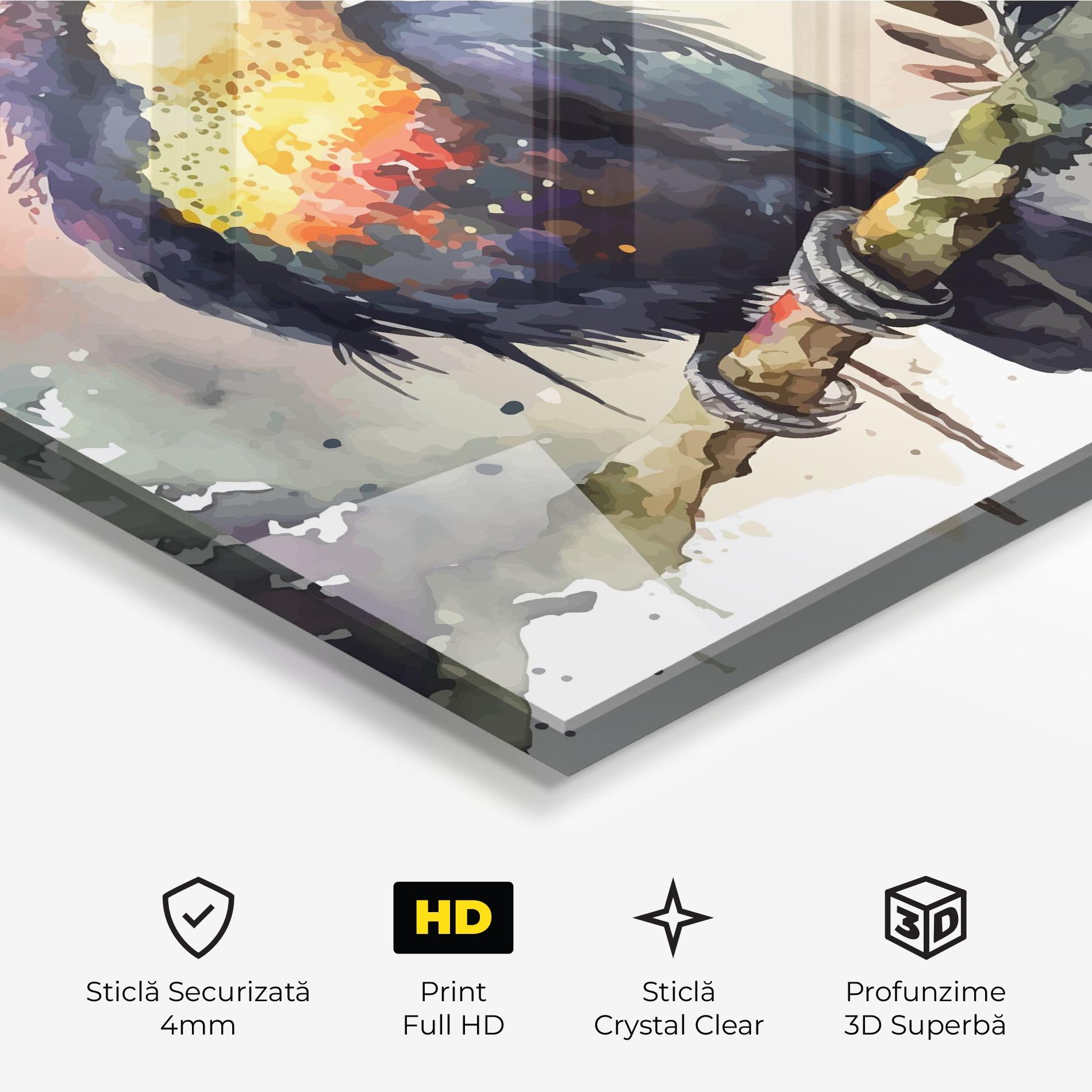 Tablou Sticla Beautiful Toucan Art mockup 3