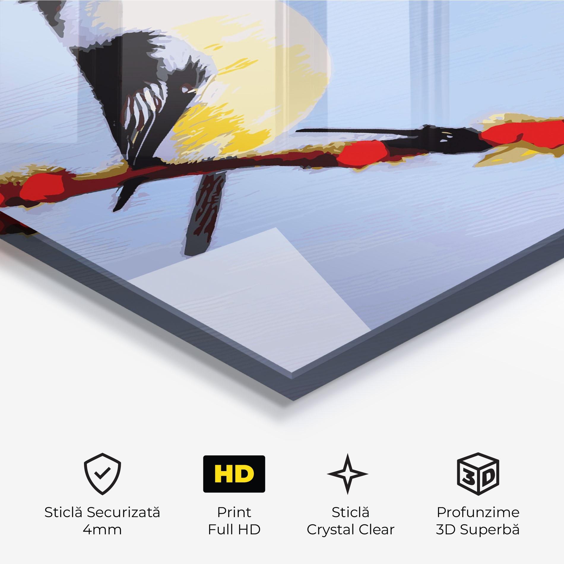 Tablou Sticla Bird Painting mockup 3