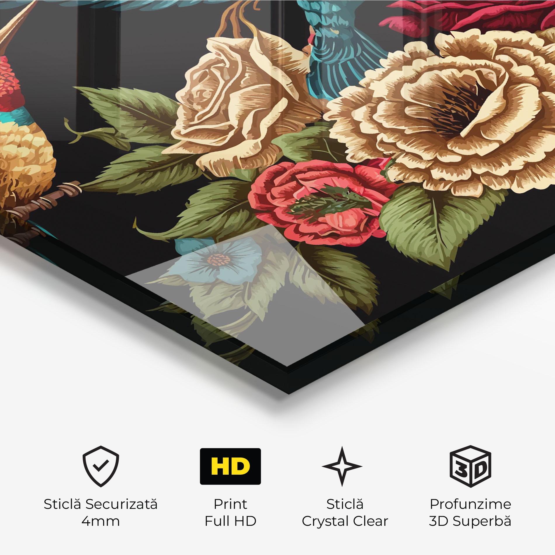 Tablou Sticla Blue Birds mockup 3