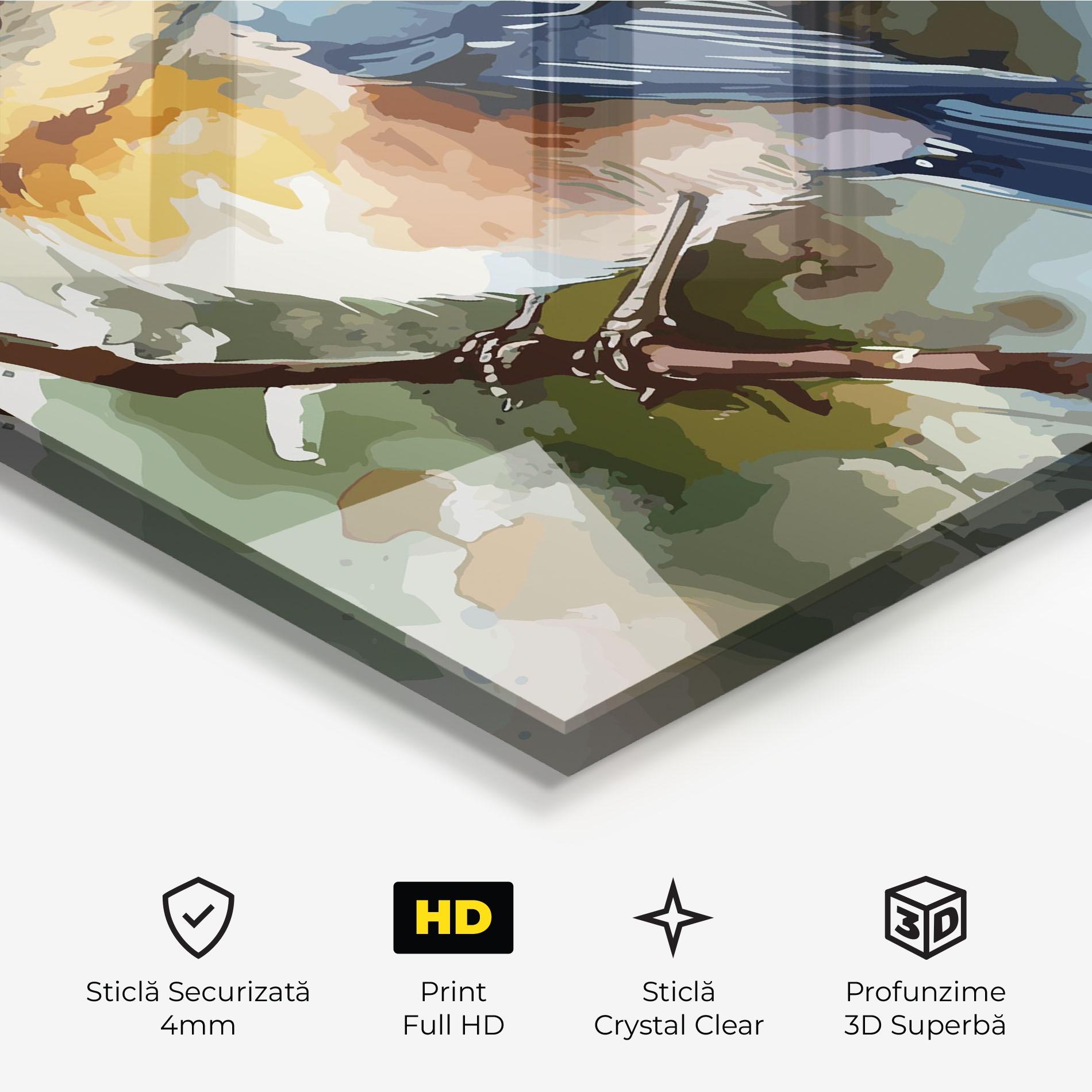 Tablou Sticla Blue Pretty Bird mockup 3
