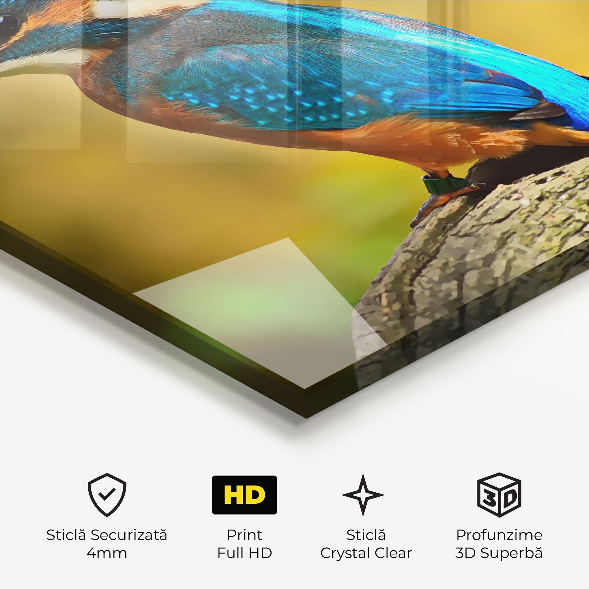 Tablou Sticla Cute Blue Bird mockup 3