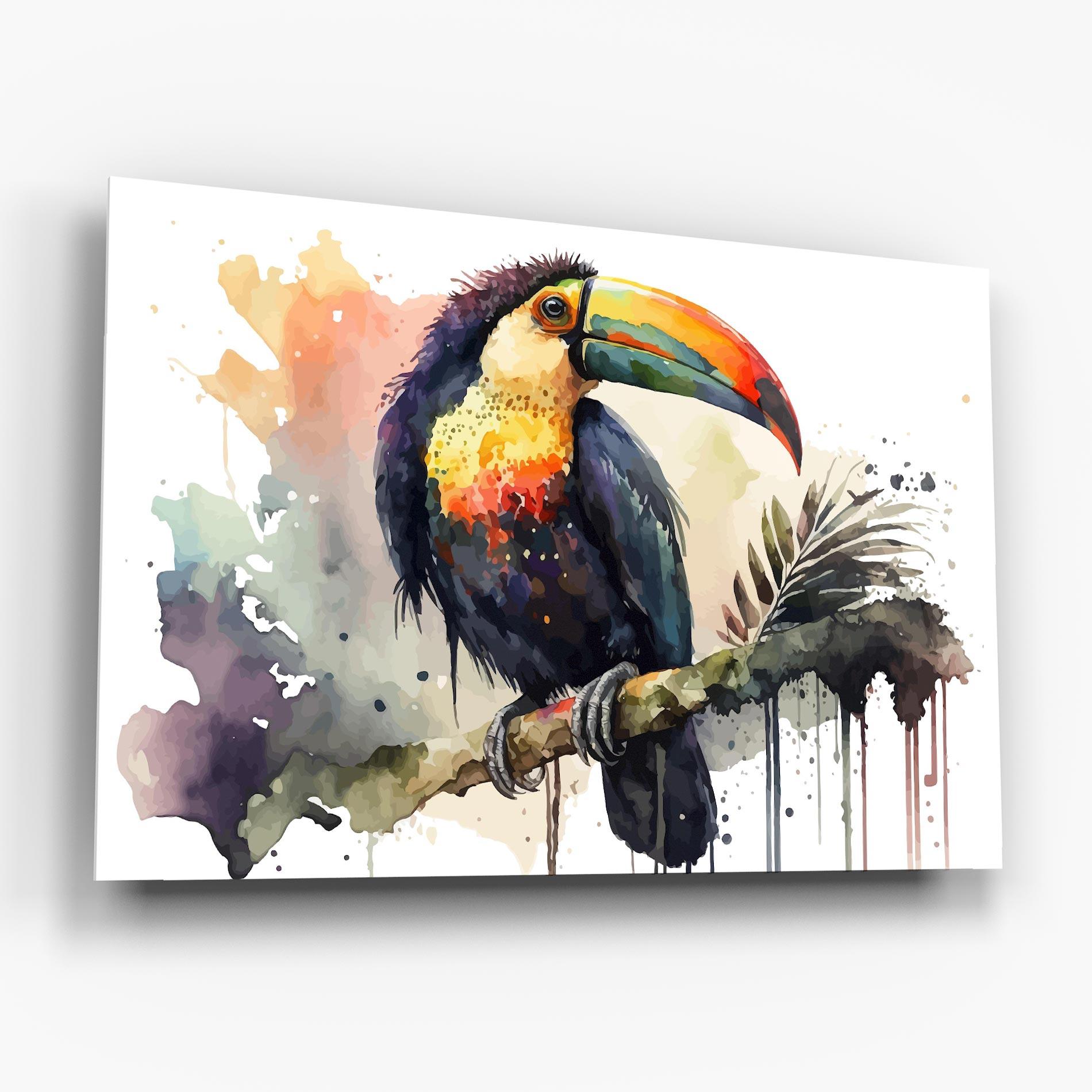 Tablou Sticla Beautiful Toucan Art mockup 6