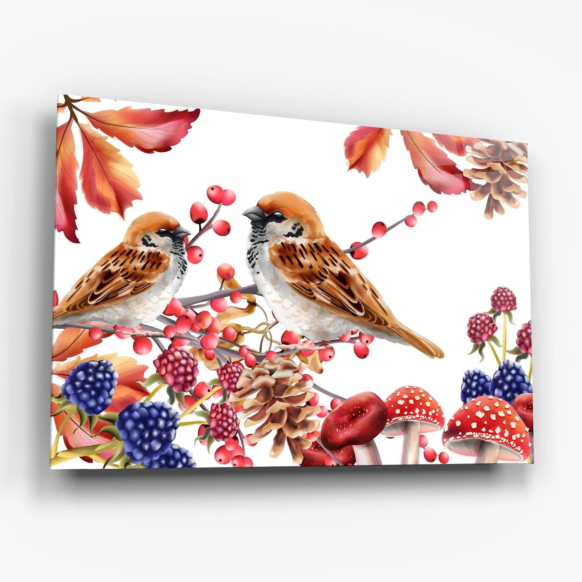 Tablou Sticla Birds And Berries mockup 6