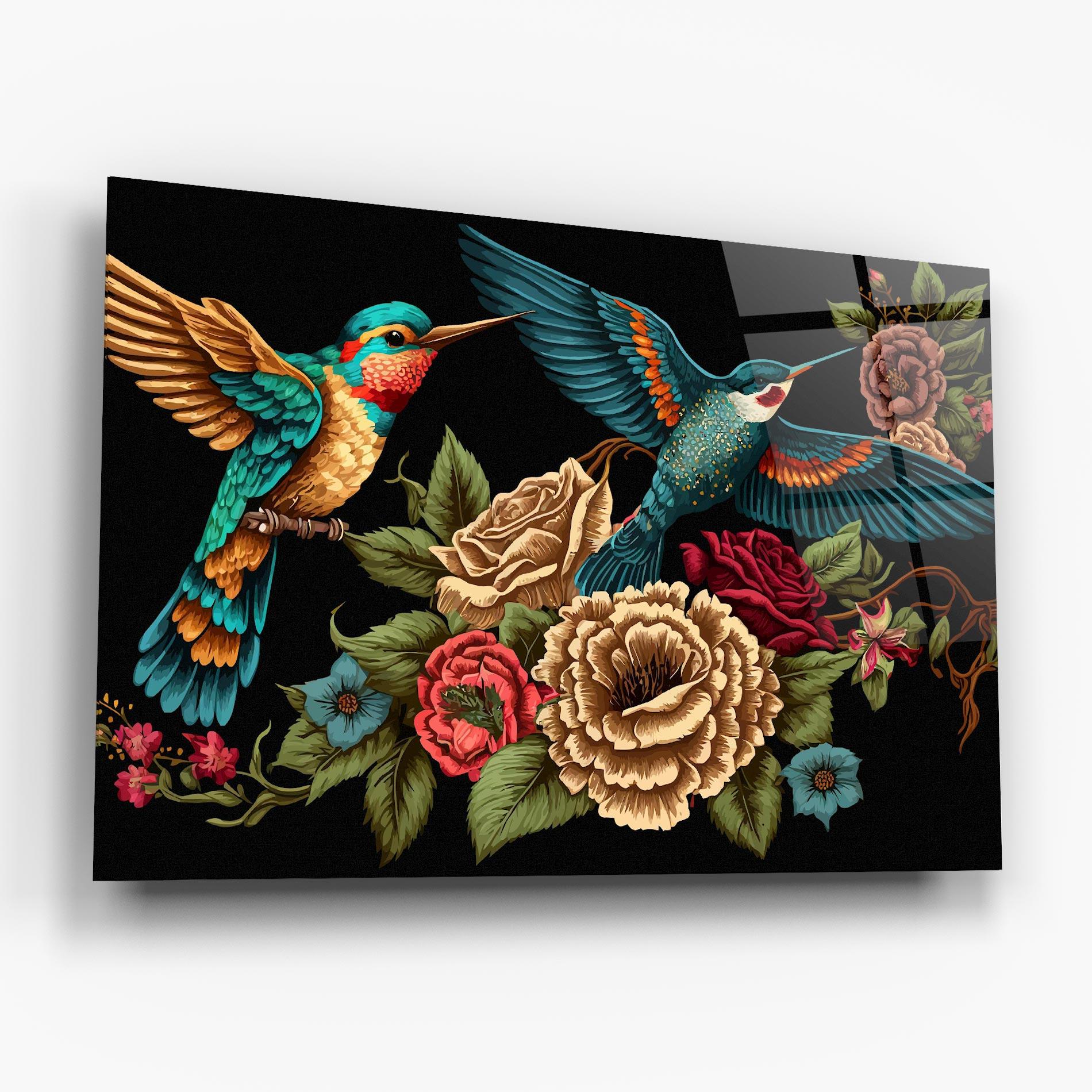 Tablou Sticla Blue Birds mockup 6