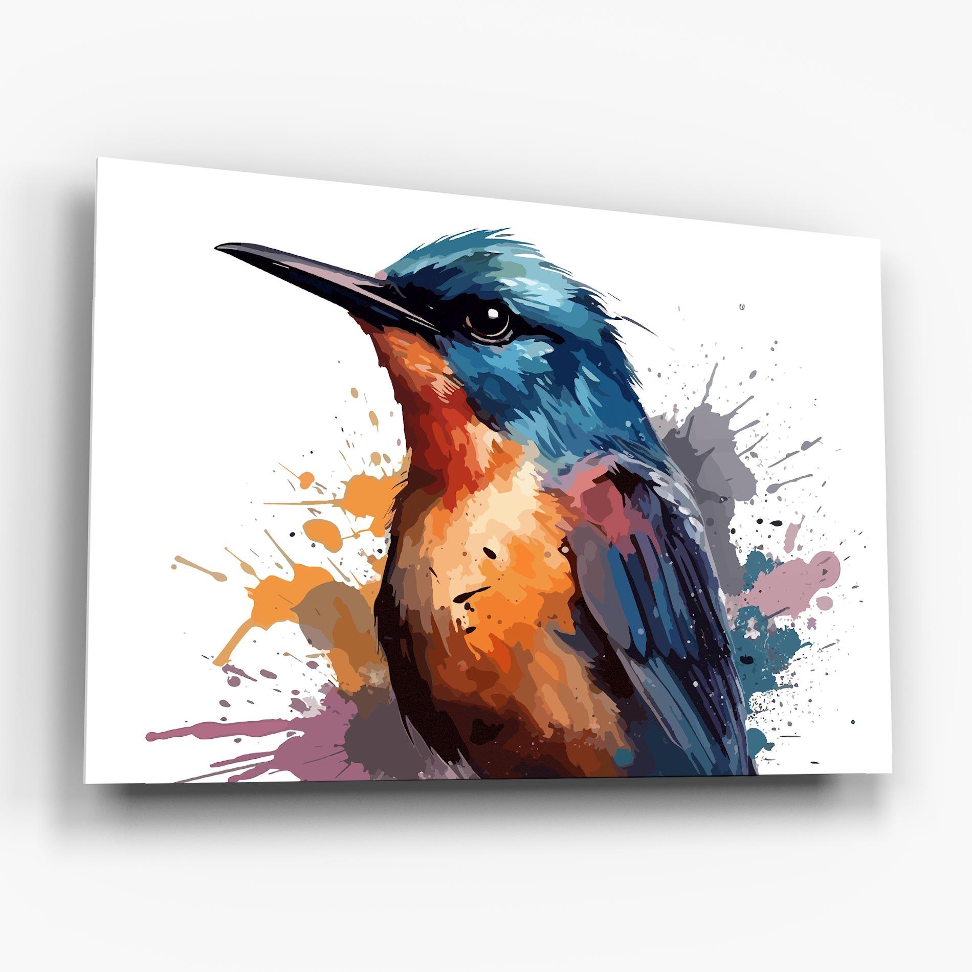 Tablou Sticla Brush Style Bird mockup 6