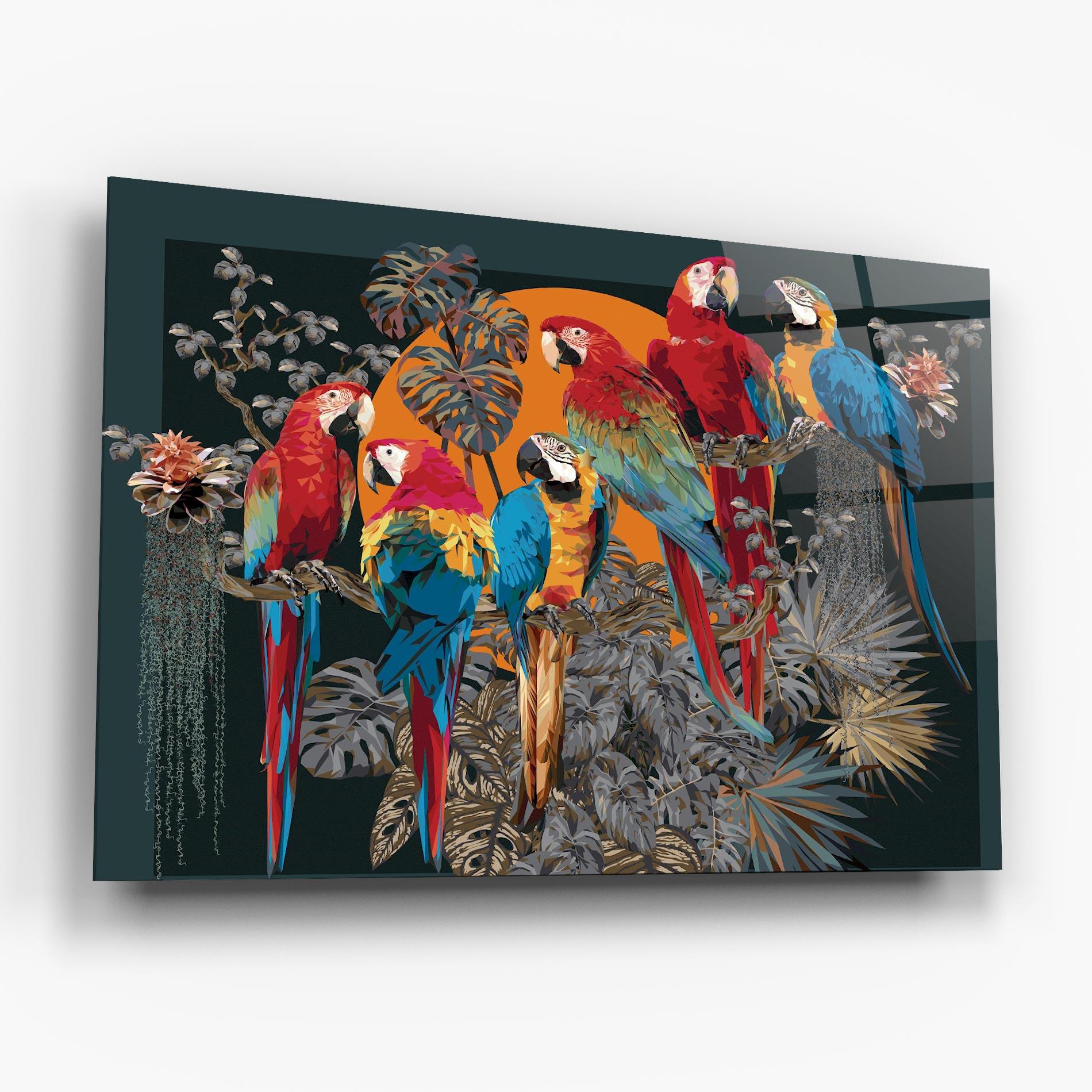 Tablou Sticla Family Parrot mockup 6