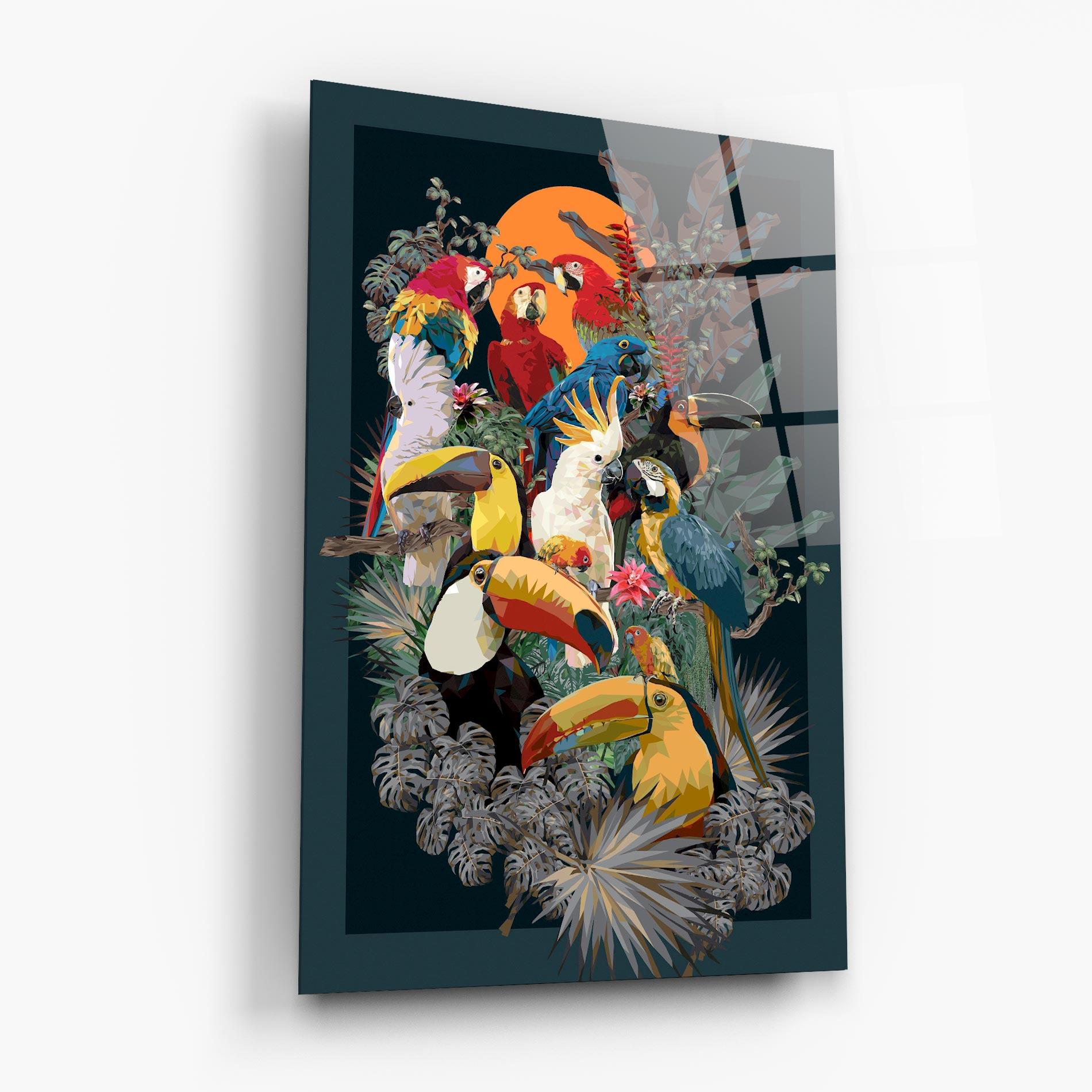 Tablou Sticla Birds And Plants mockup 6