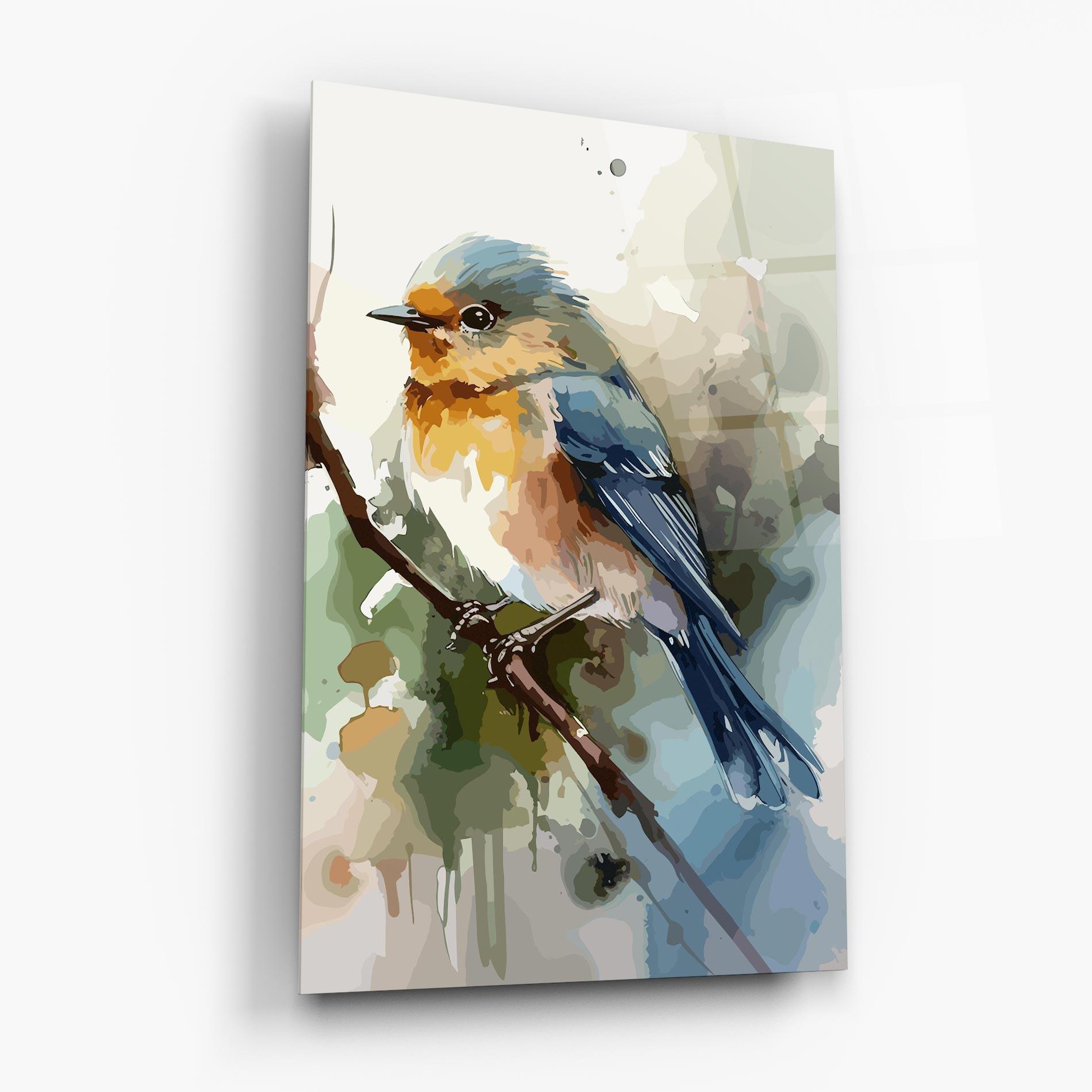 Tablou Sticla Blue Pretty Bird mockup 6