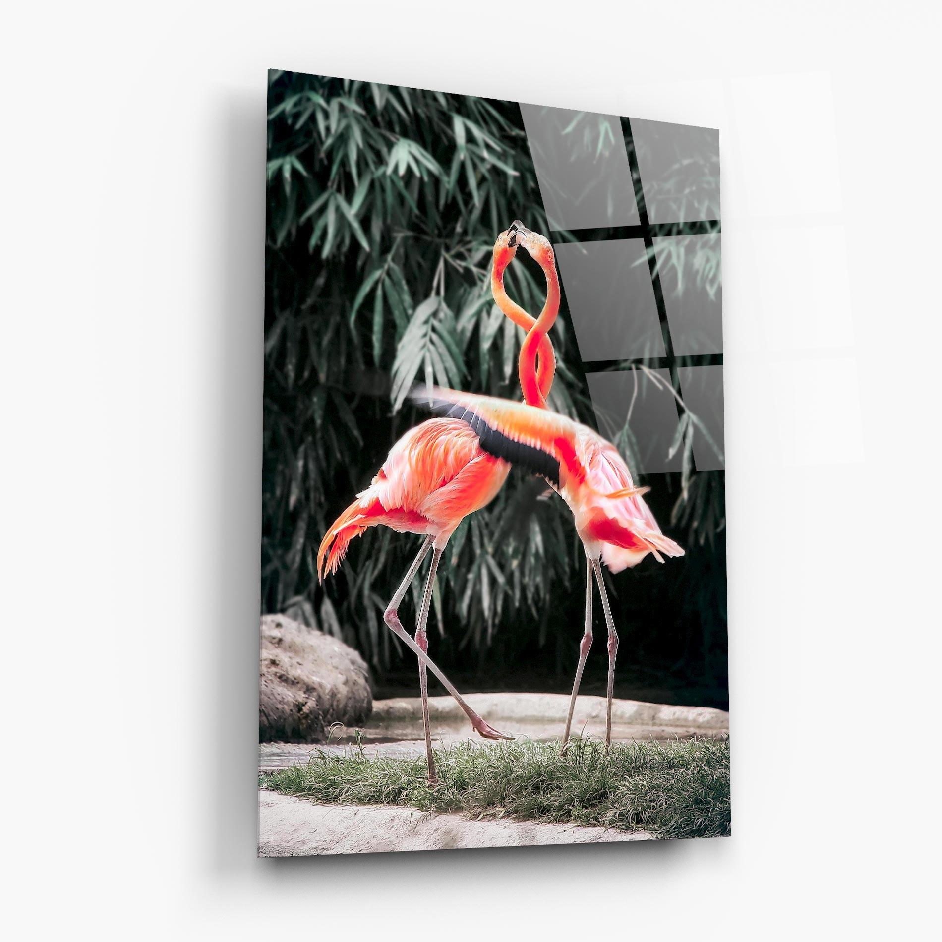 Tablou Sticla Flamingo Love mockup 6