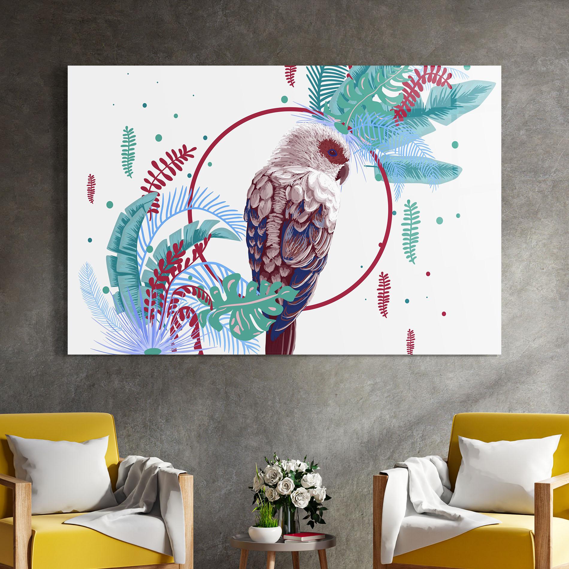 Tablou Sticla Bright Bird mockup 4