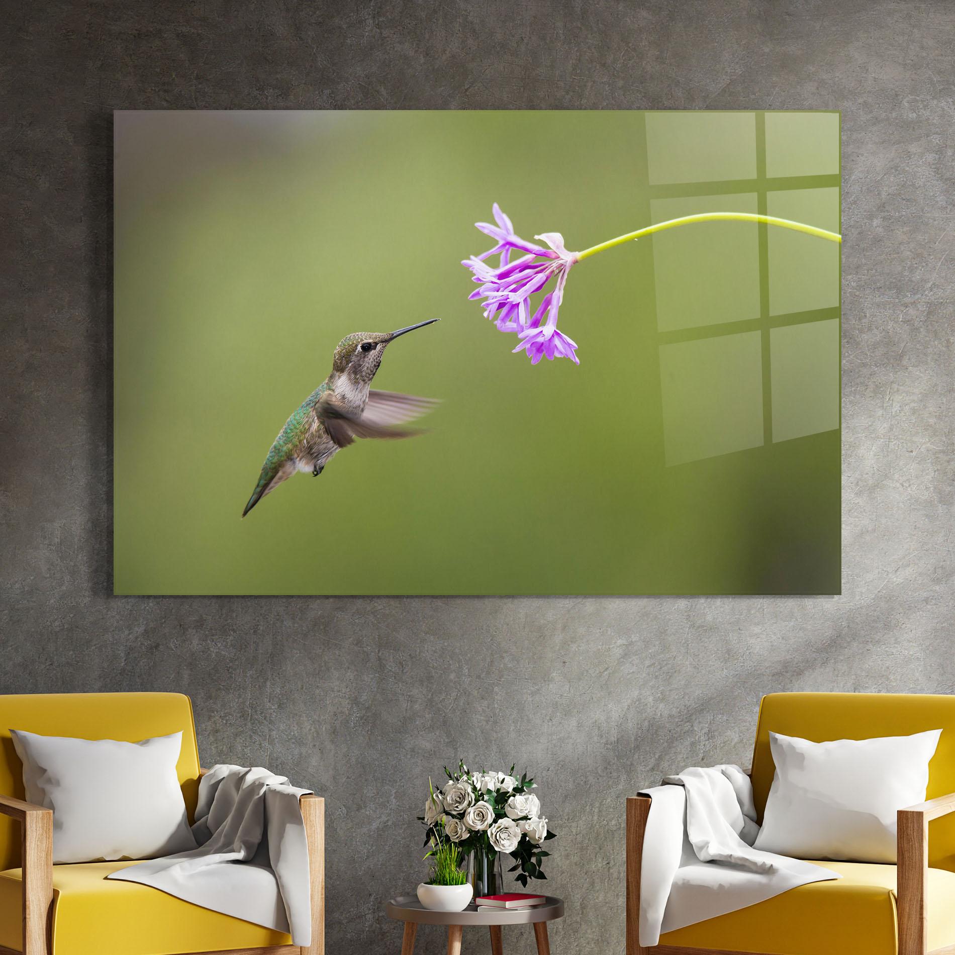 Tablou Sticla Cute Hummingbird mockup 4