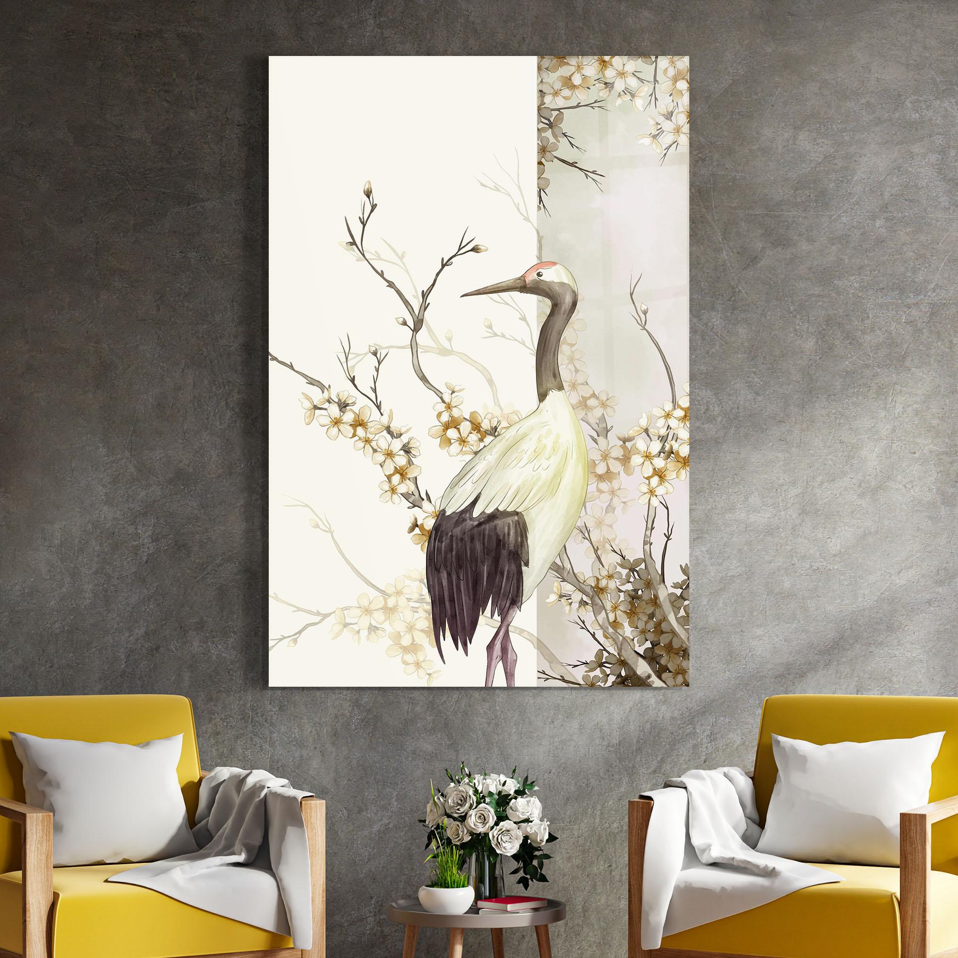 Tablou Sticla Asian Bird mockup 4