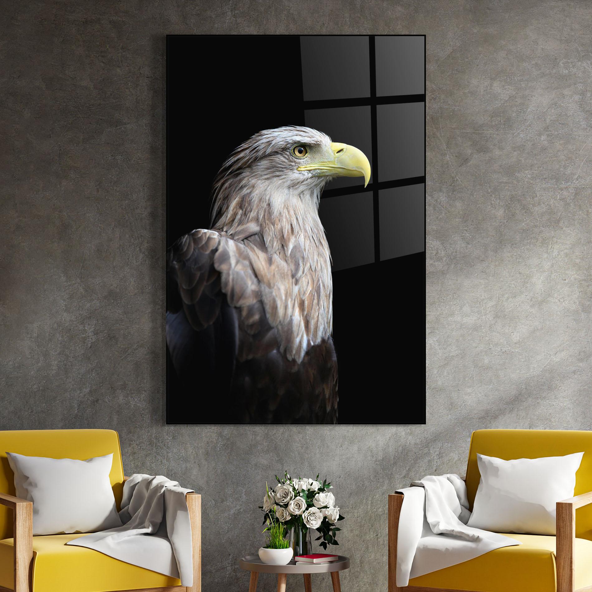 Tablou Sticla Close Up Eagle mockup 4