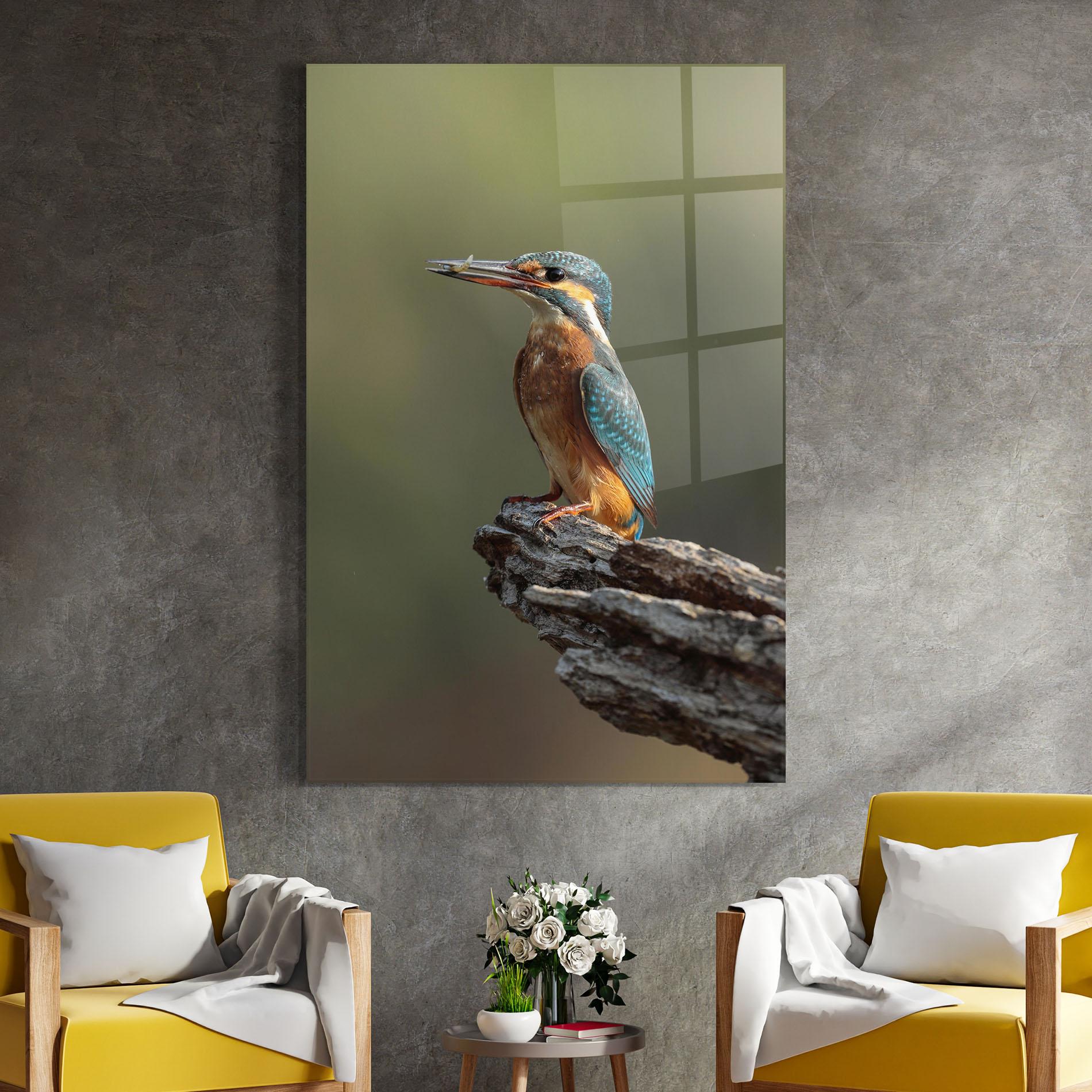 Tablou Sticla Female Kingfisher mockup 4