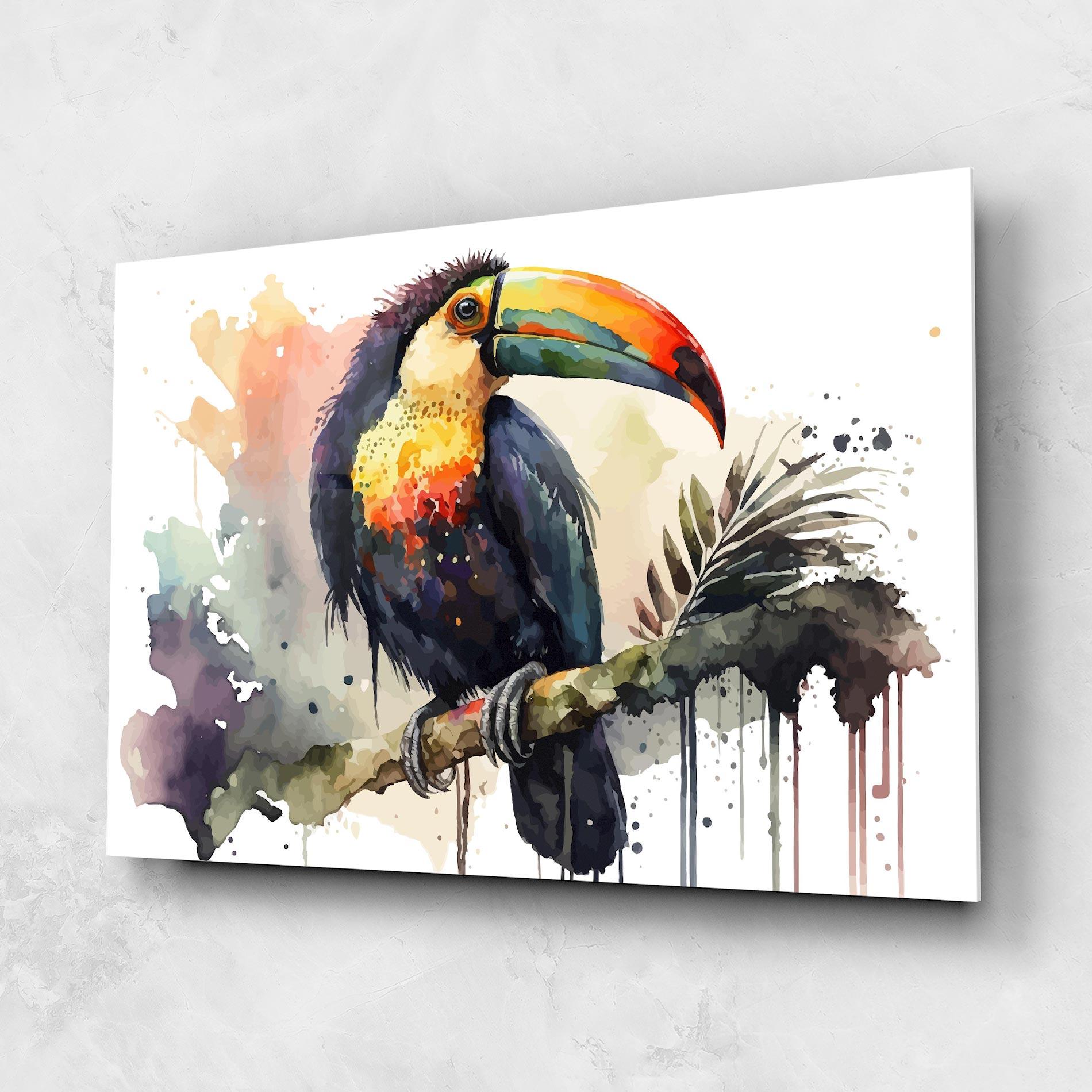 Tablou Sticla Beautiful Toucan Art mockup 1
