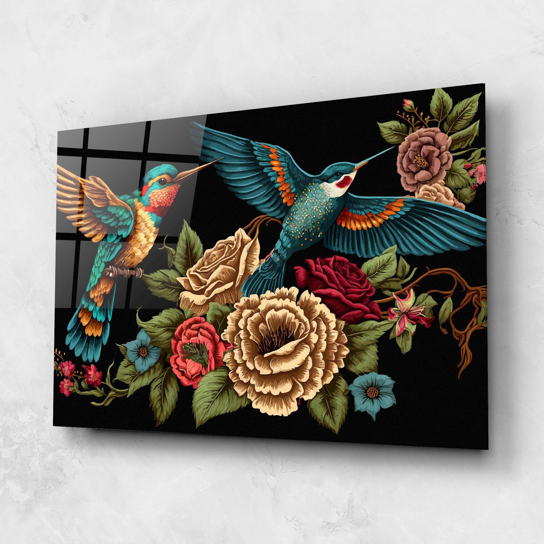 Tablou Sticla Blue Birds mockup 1