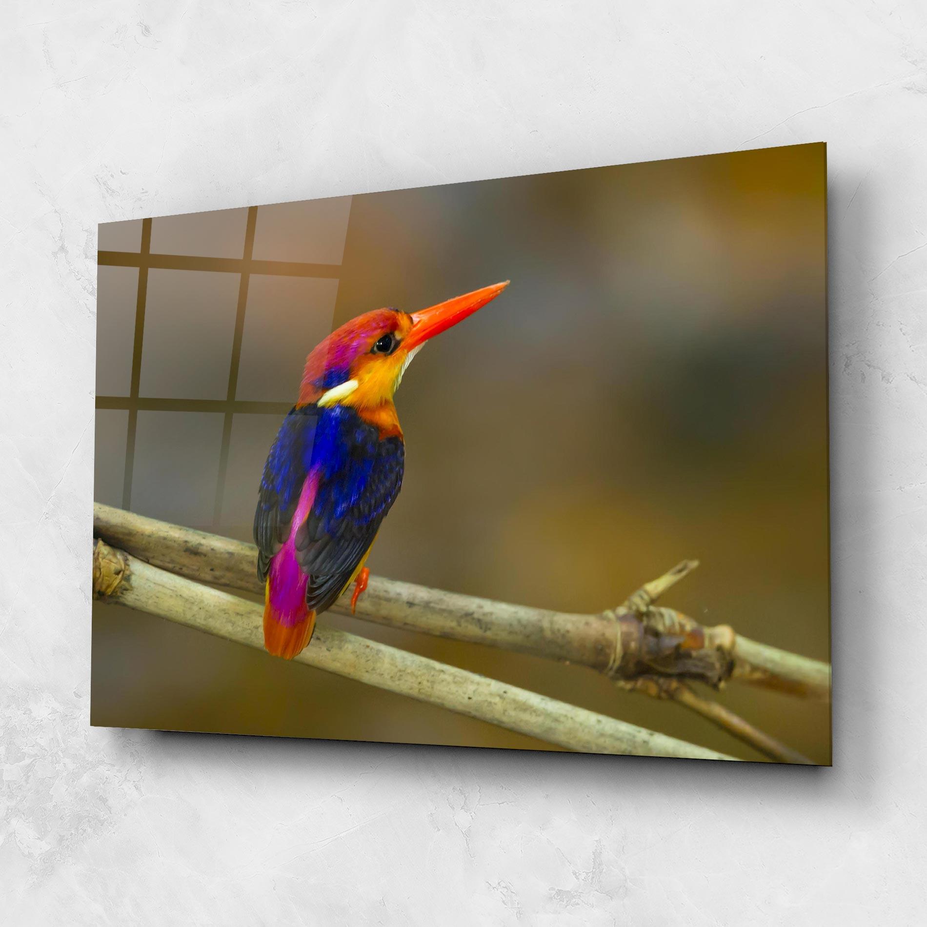 Tablou Sticla Colorful Bird mockup 1