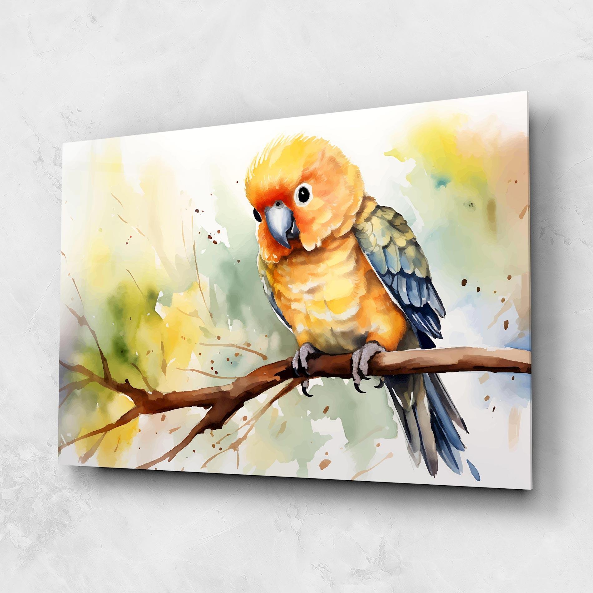 Tablou Sticla Cute Baby Parrot mockup 1