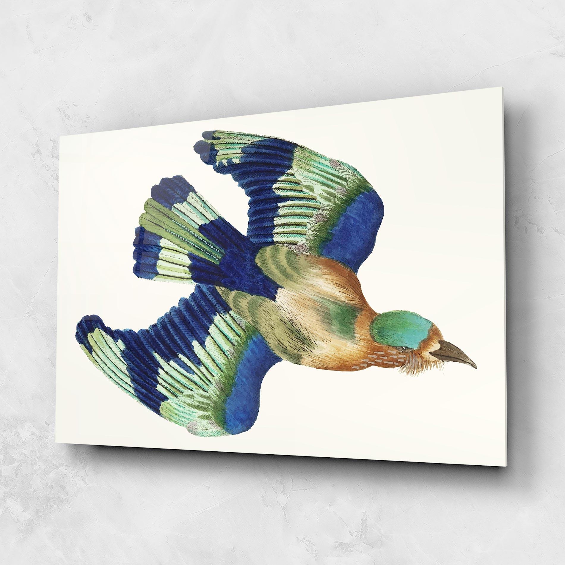 Tablou Sticla Green Blue Bird mockup 1