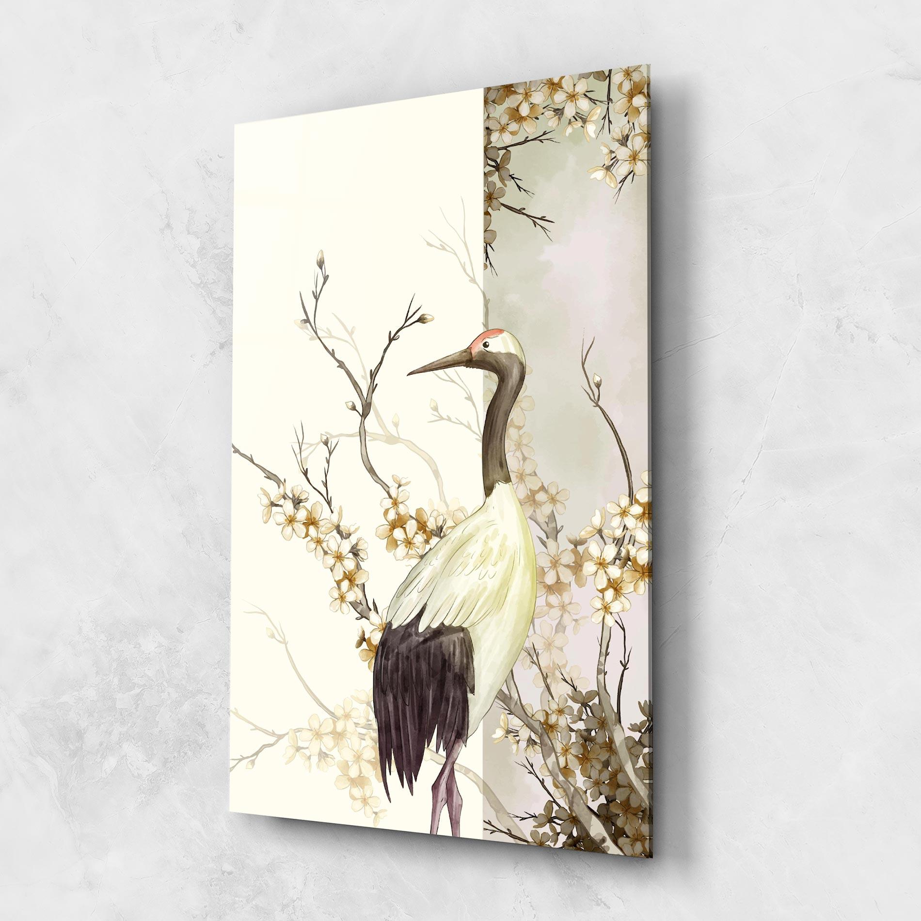 Tablou Sticla Asian Bird mockup 1