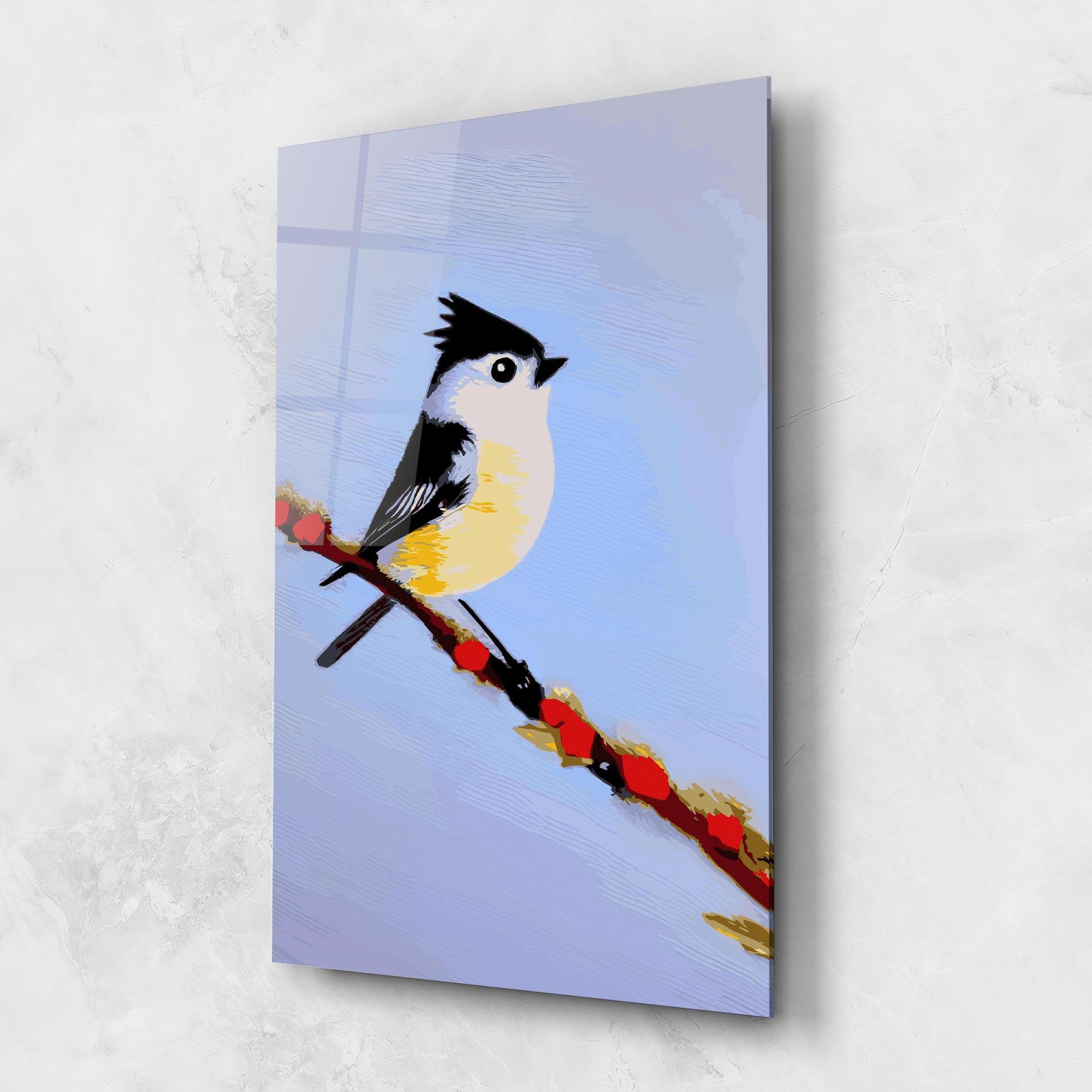 Tablou Sticla Bird Painting mockup 1