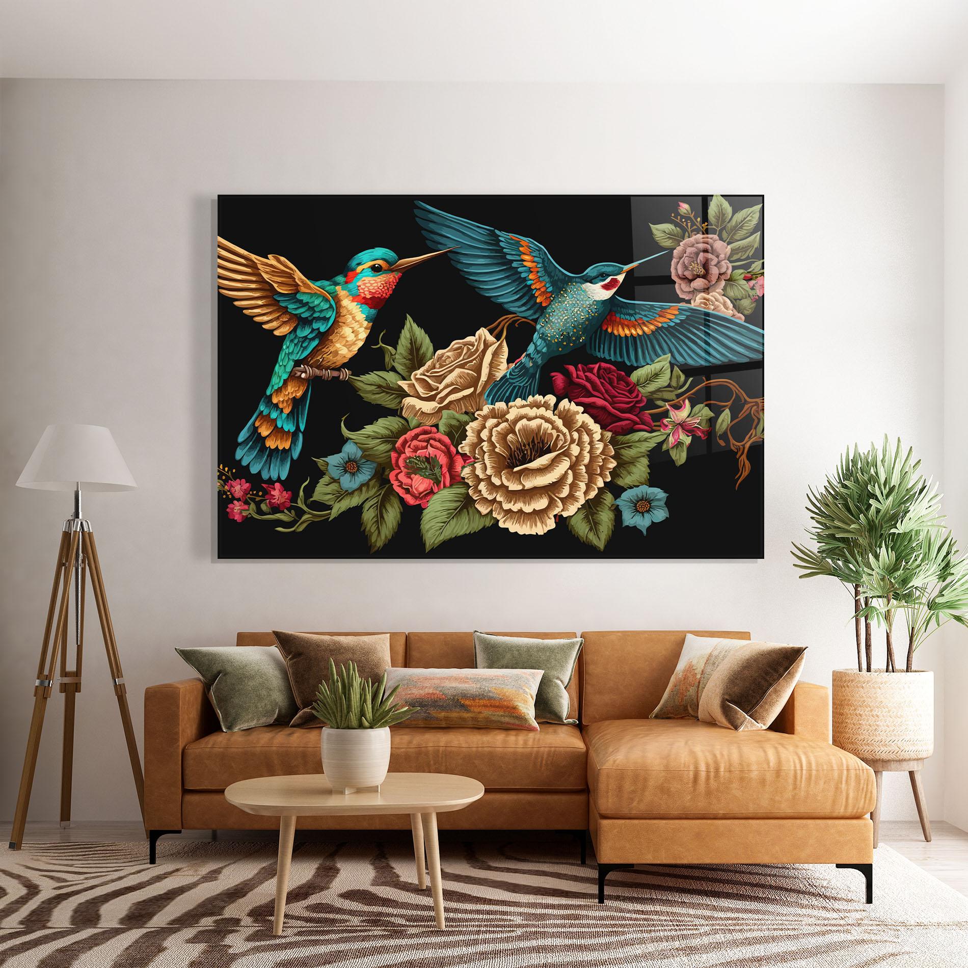 Tablou Sticla Blue Birds mockup 7