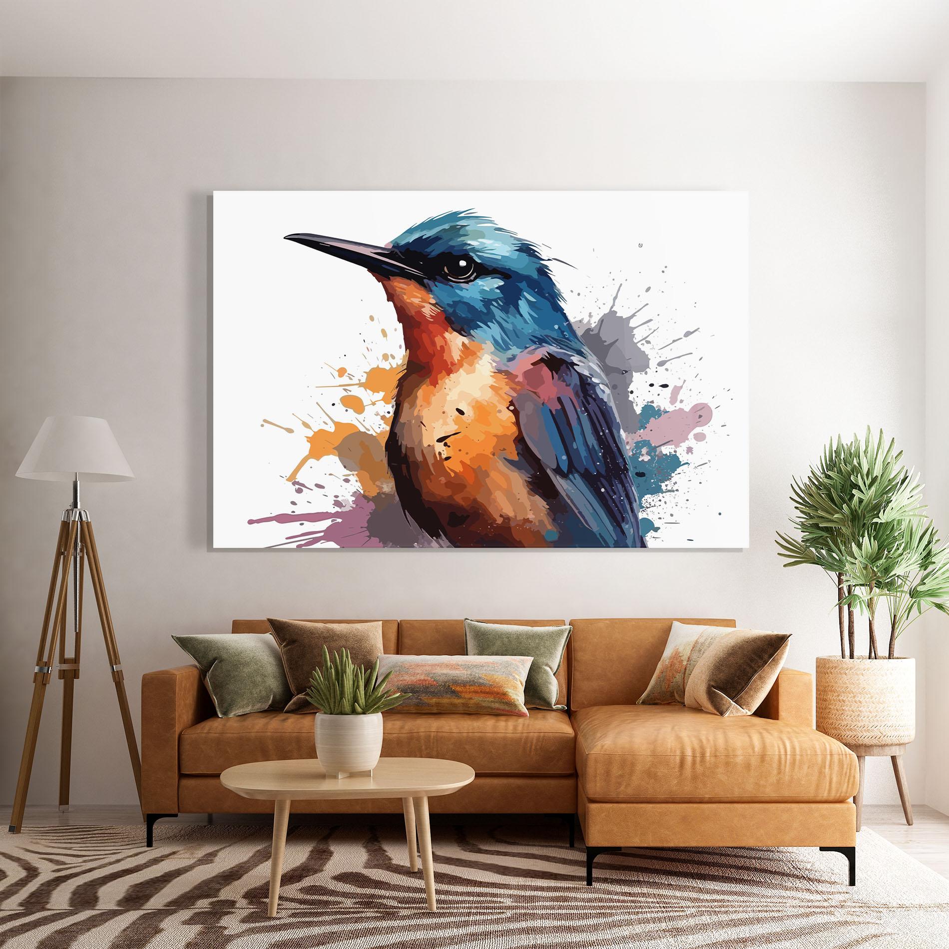 Tablou Sticla Brush Style Bird mockup 7