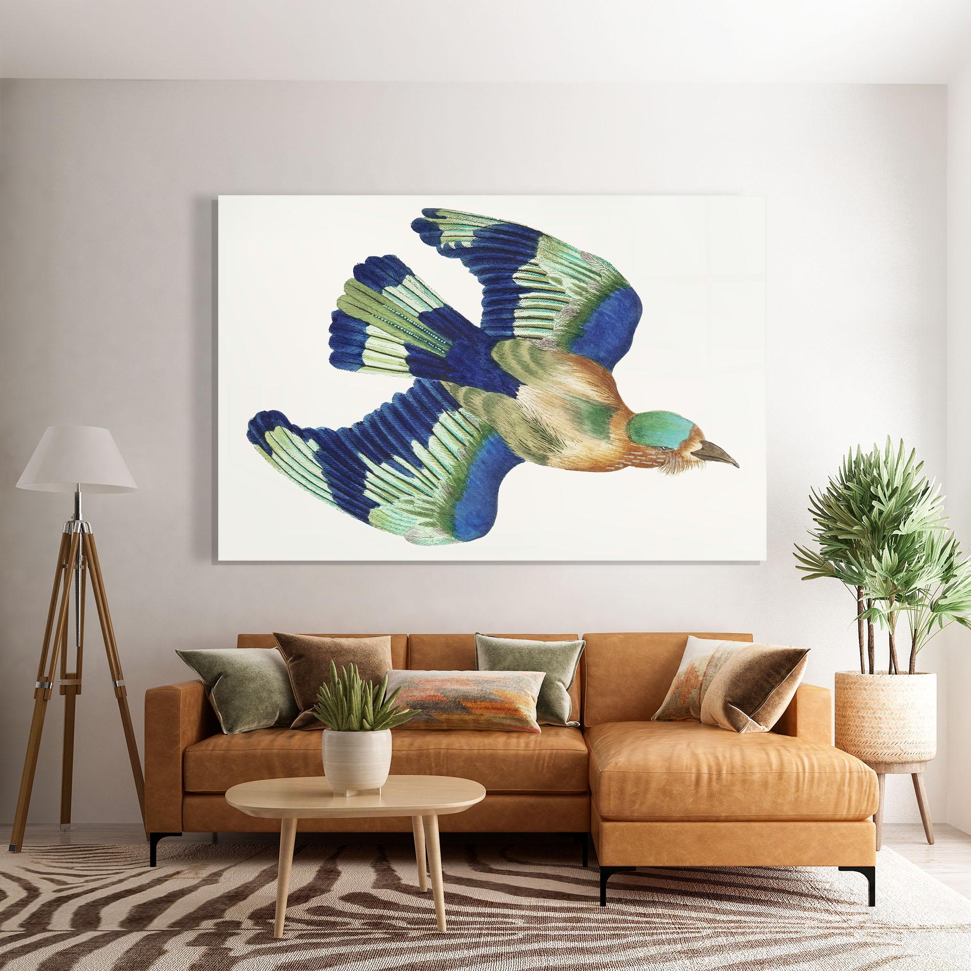 Tablou Sticla Green Blue Bird mockup 7