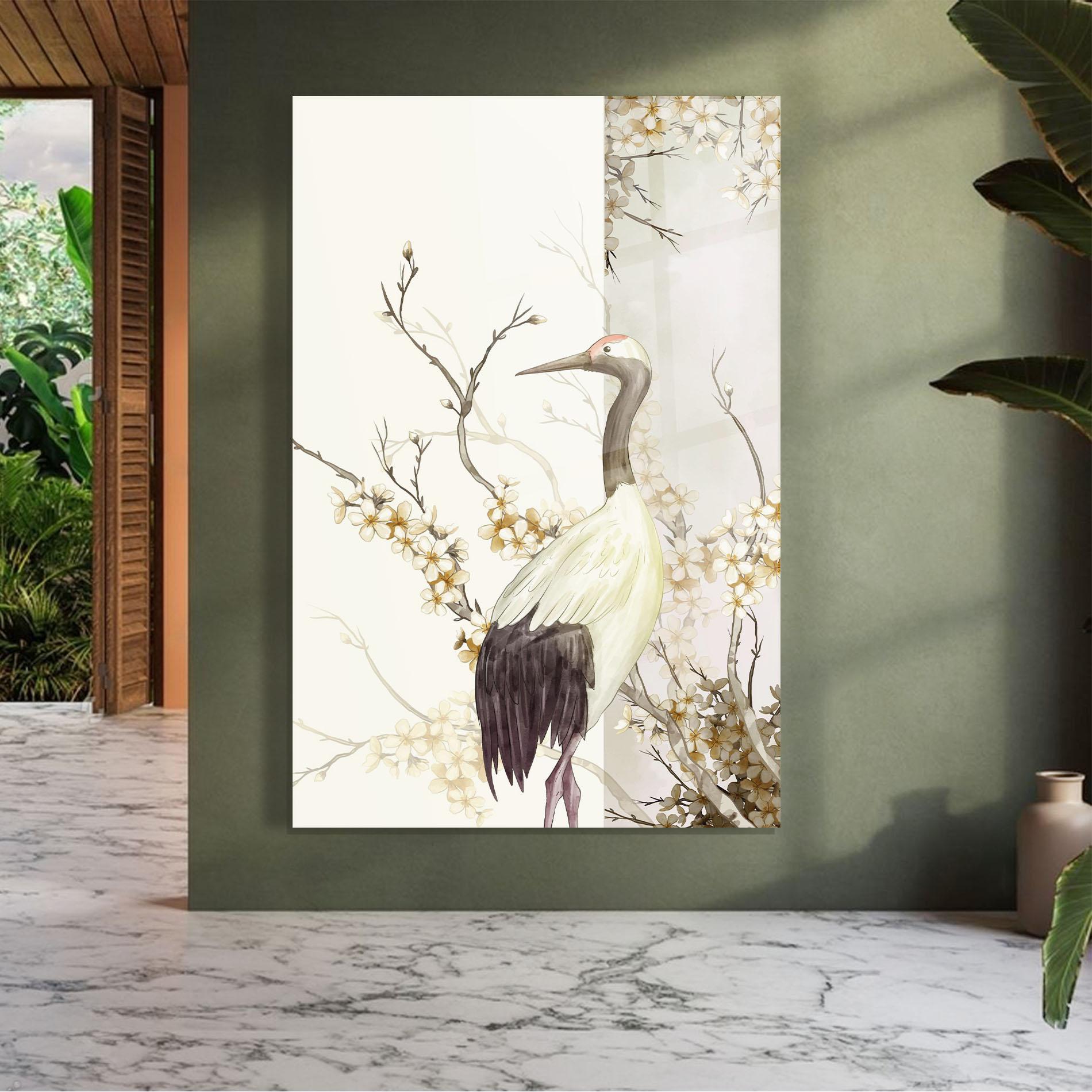 Tablou Sticla Asian Bird mockup 7