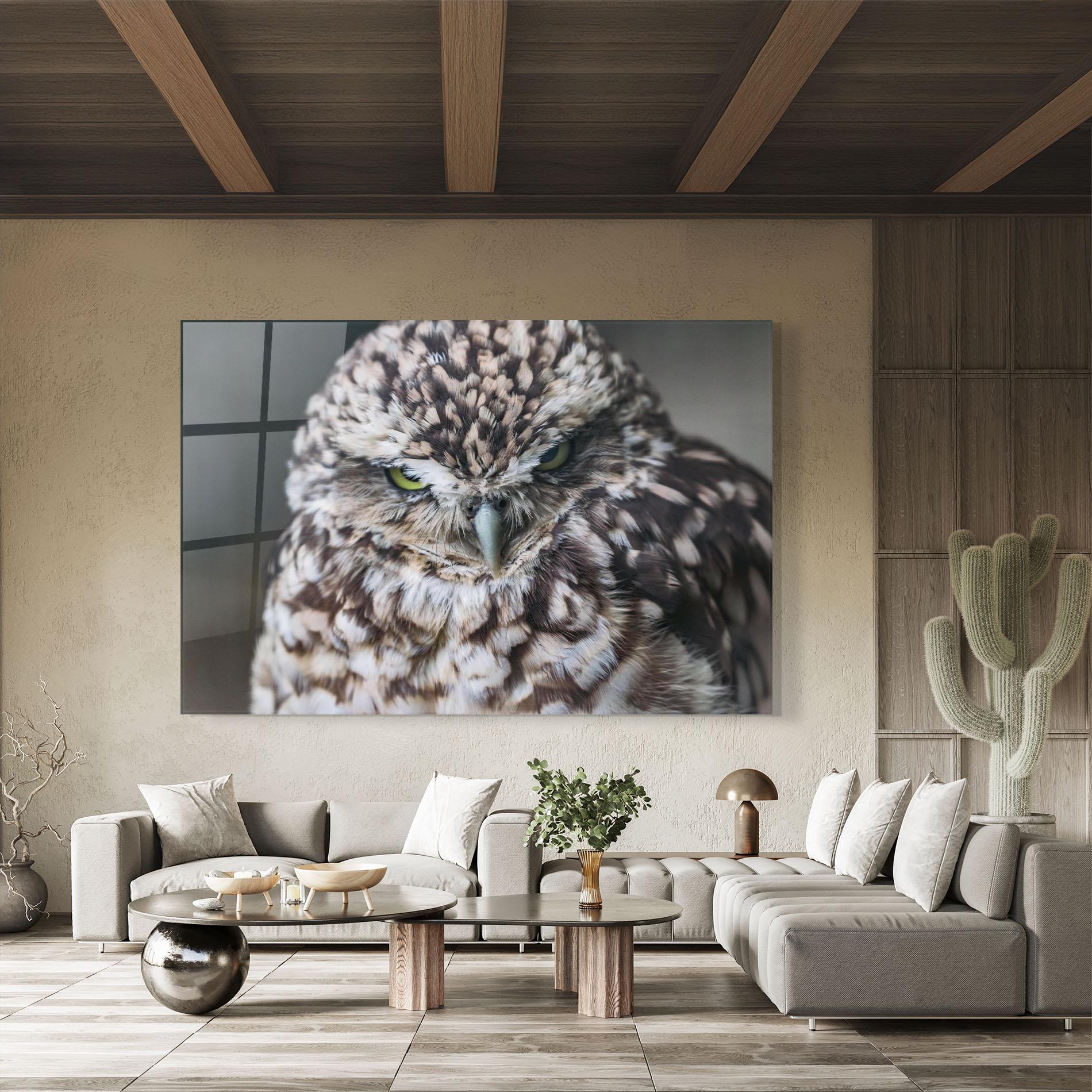 Tablou Sticla Angry Little Owl mockup 8