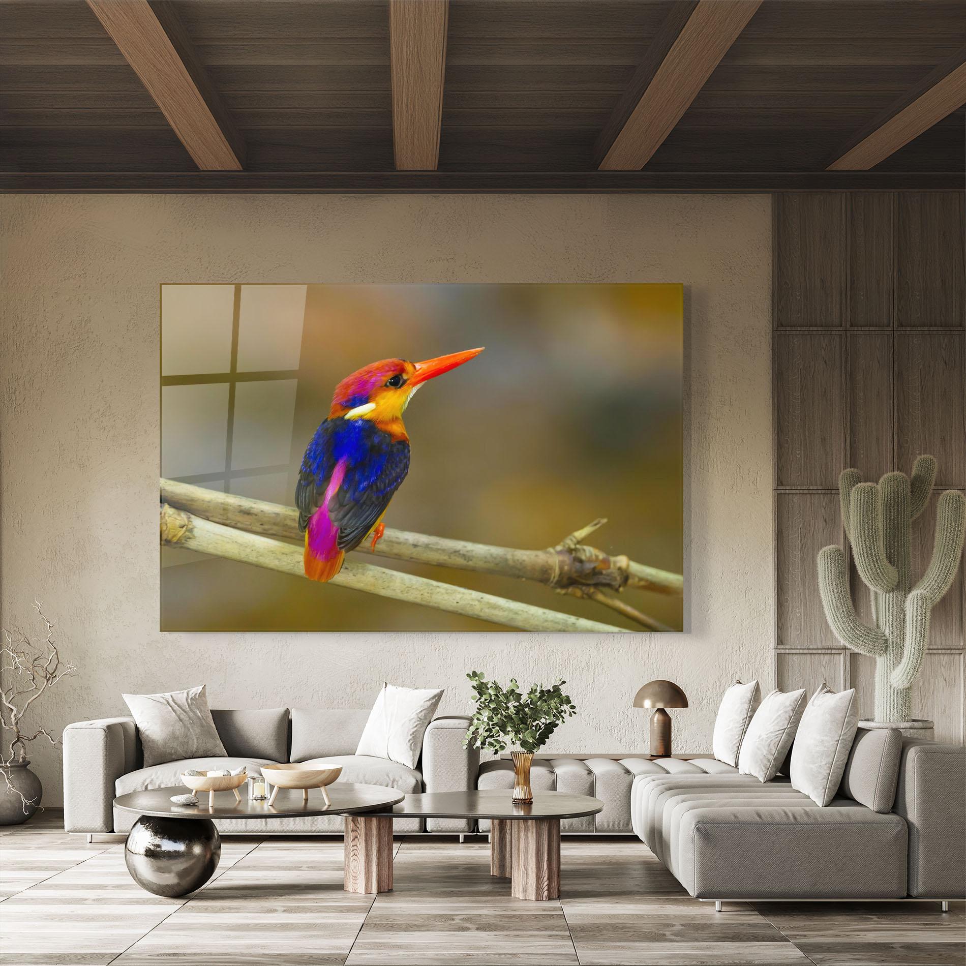 Tablou Sticla Colorful Bird mockup 8