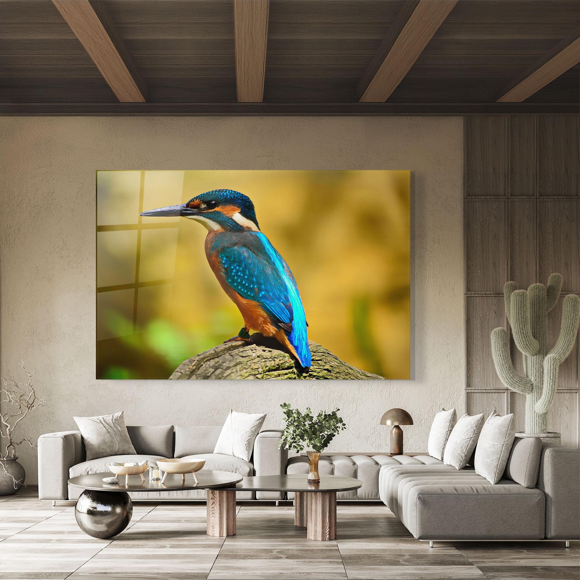 Tablou Sticla Cute Blue Bird mockup 8