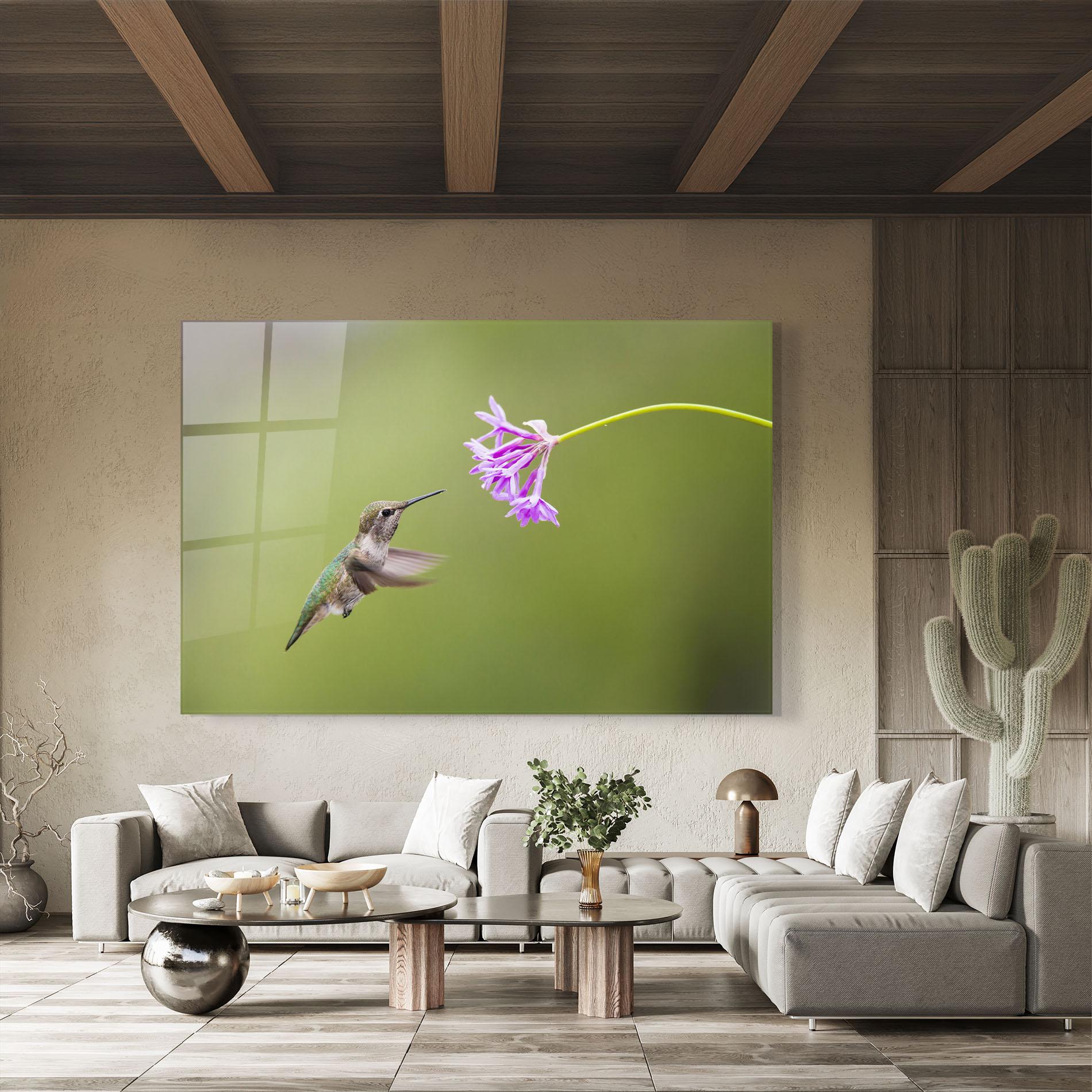 Tablou Sticla Cute Hummingbird mockup 8