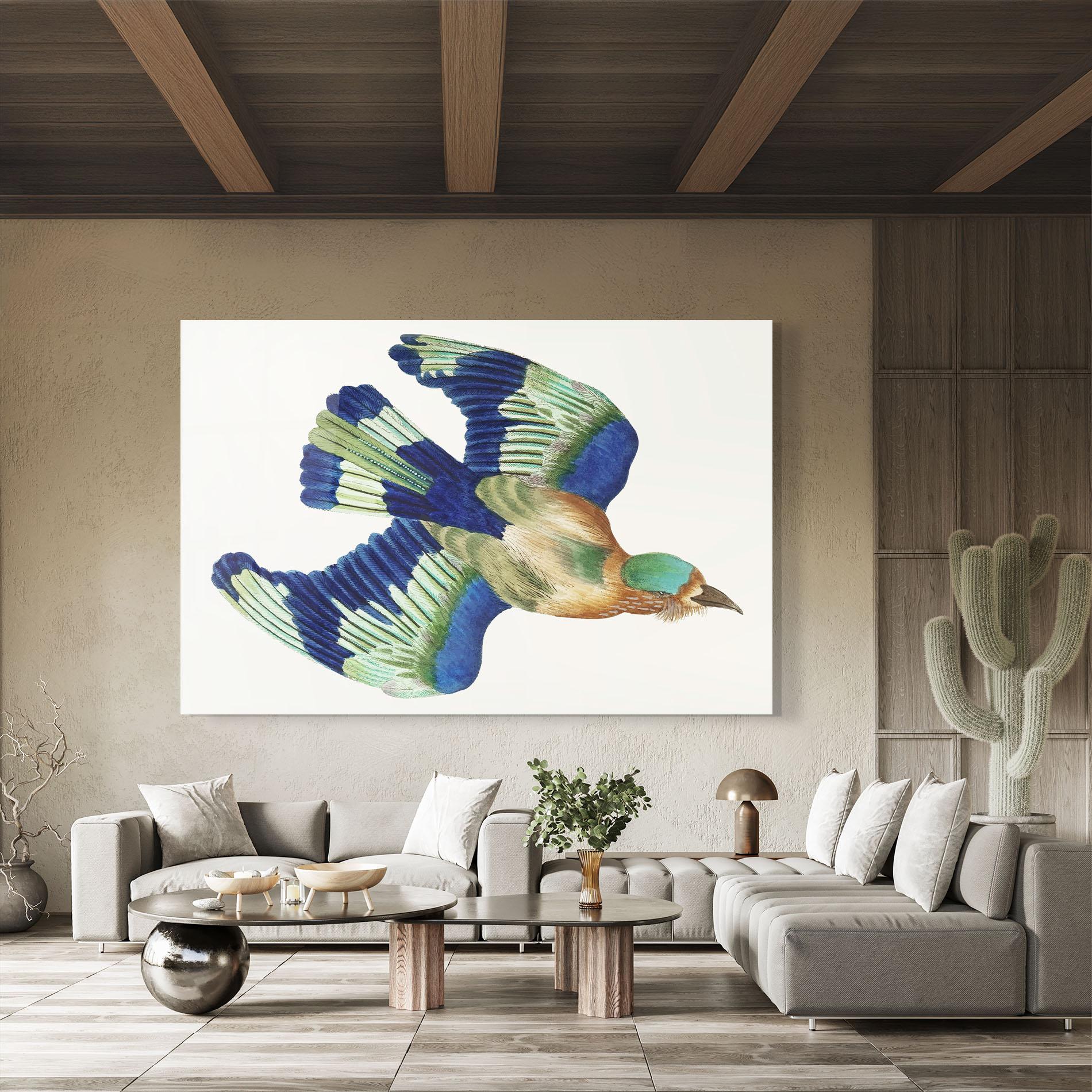 Tablou Sticla Green Blue Bird mockup 8