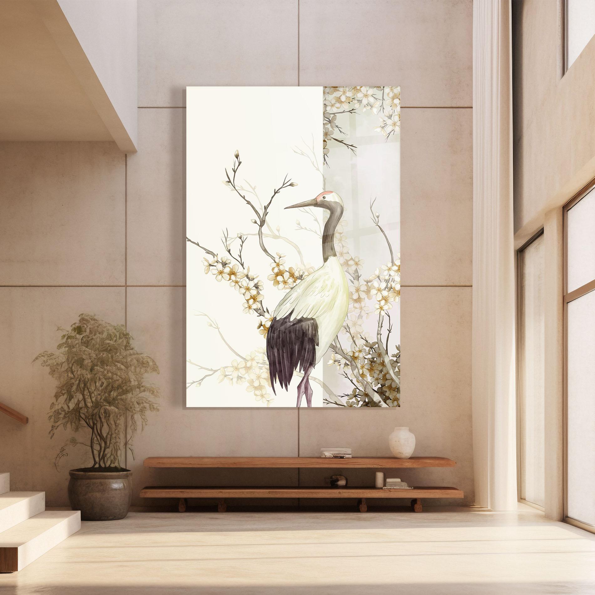 Tablou Sticla Asian Bird mockup 8