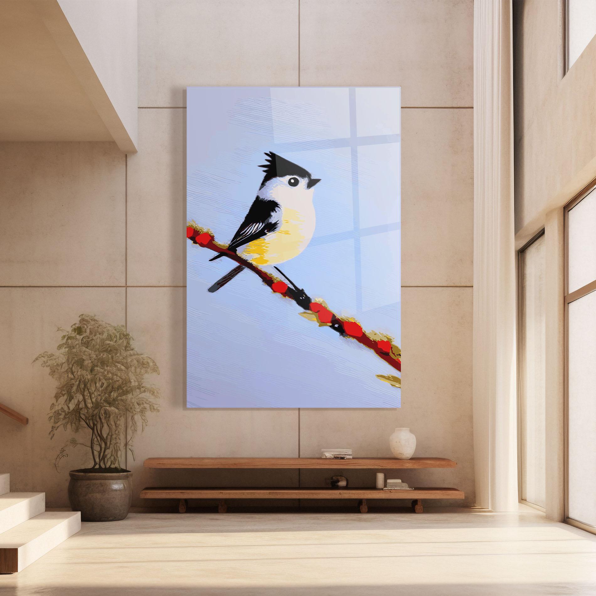 Tablou Sticla Bird Painting mockup 8