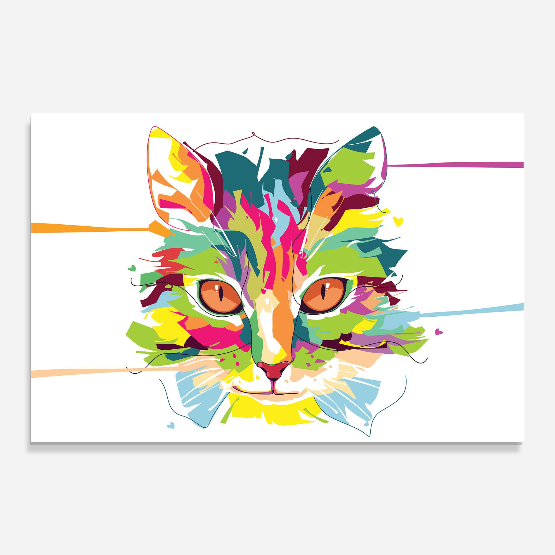 Tablou Sticla Cat Art Close Up mockup 0