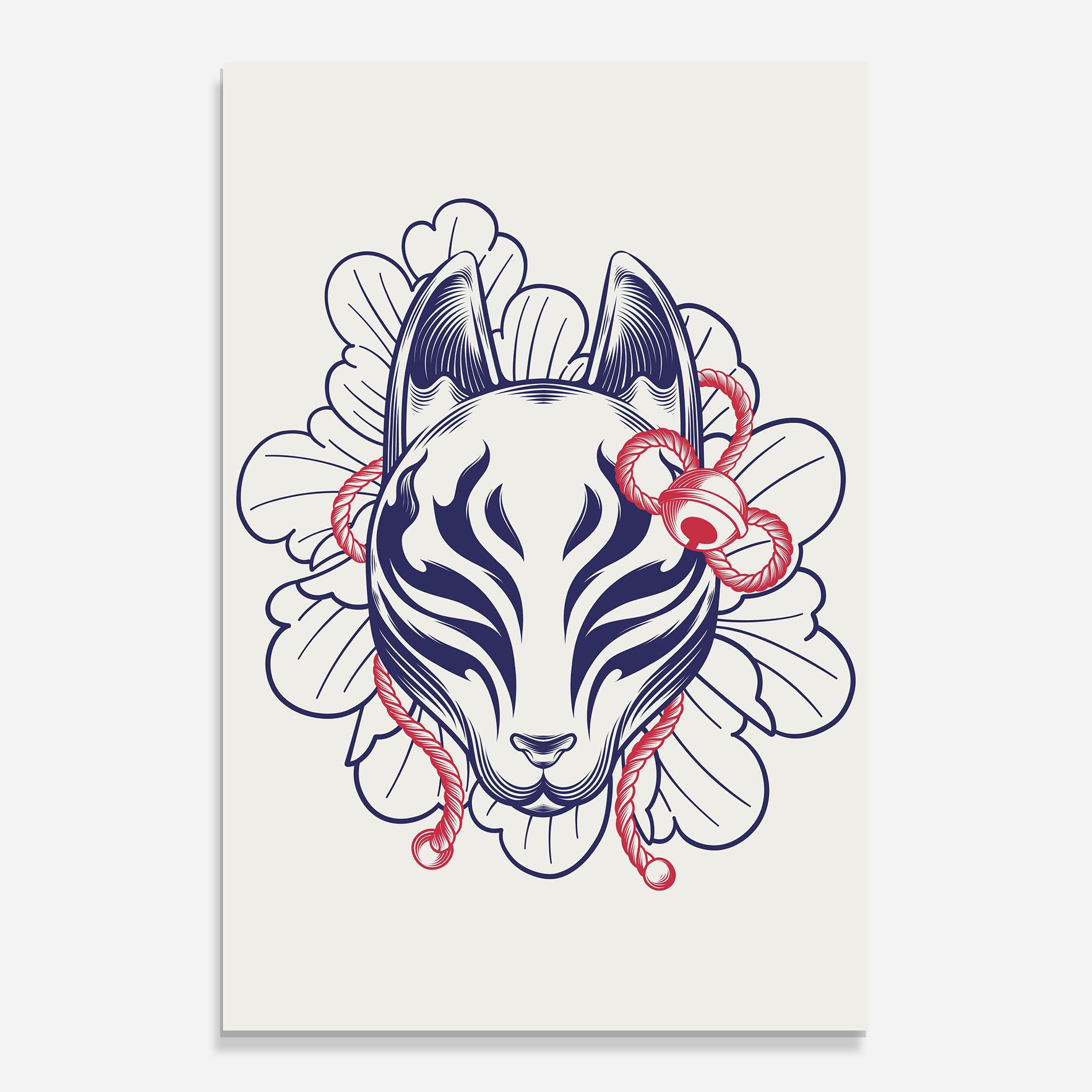 Tablou Sticla Asiatic Cat mockup 0