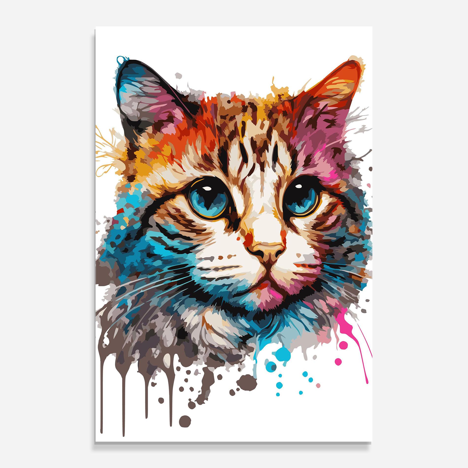 Tablou Sticla Blue Eyes Cat mockup 0