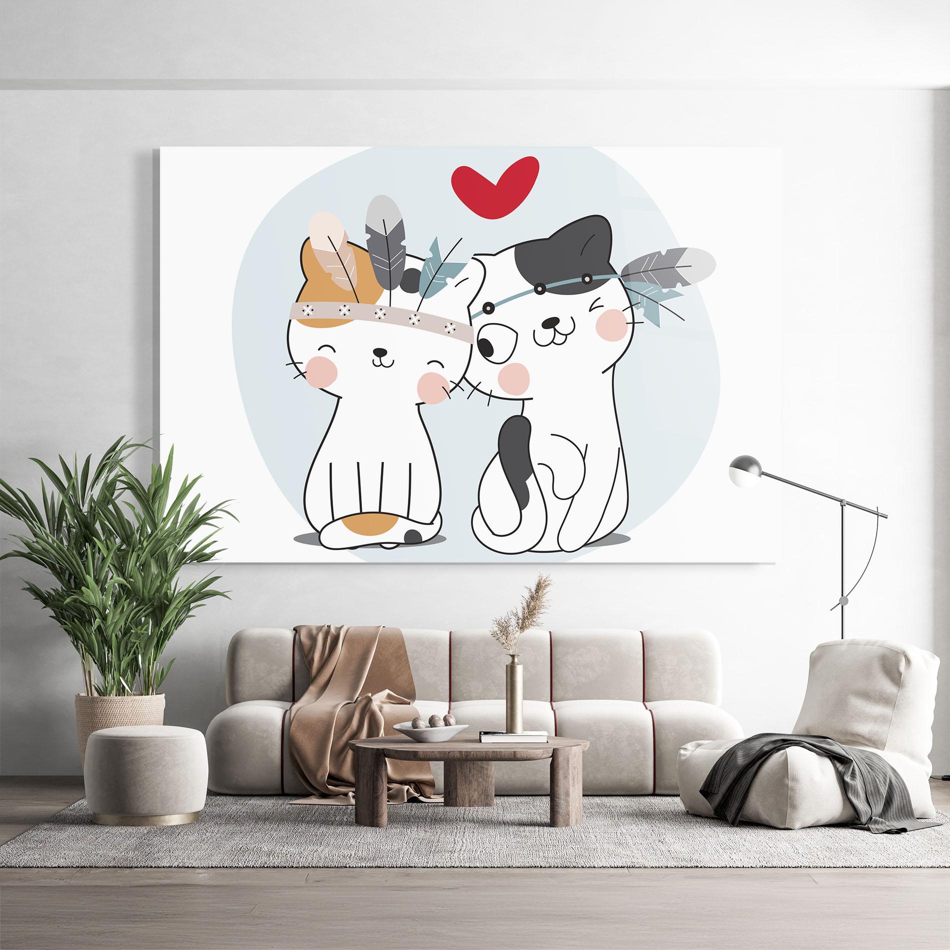 Tablou Sticla Bff Cats mockup 9