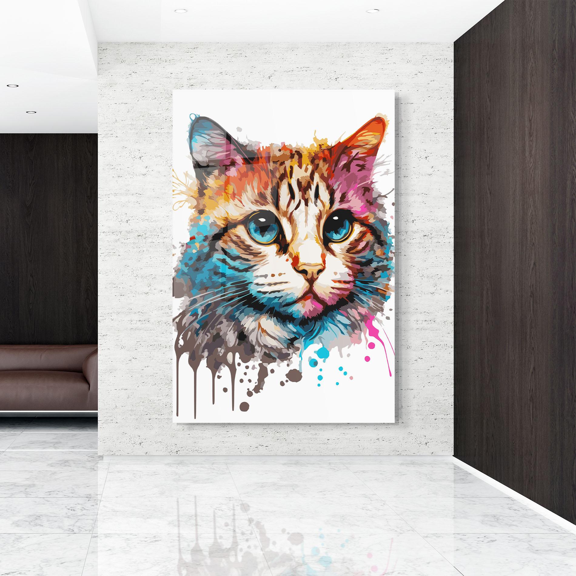 Tablou Sticla Blue Eyes Cat mockup 9