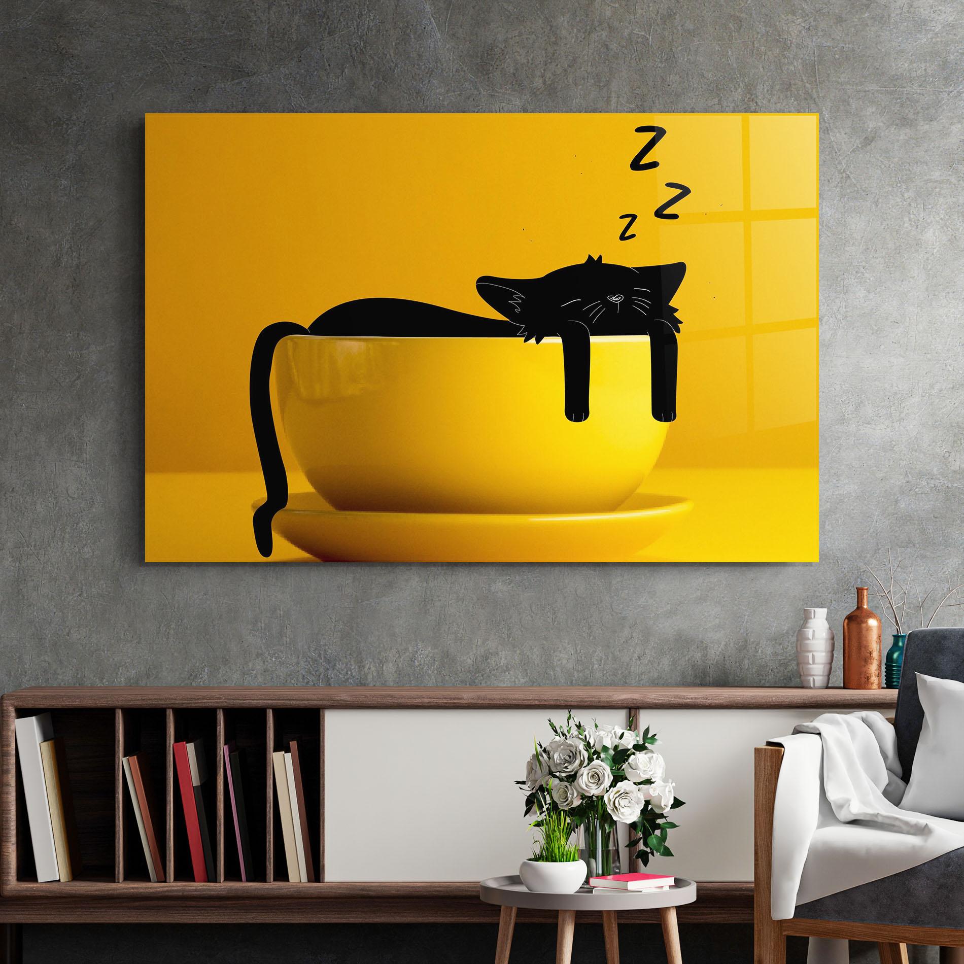 Tablou Sticla Cat In A Cup mockup 2
