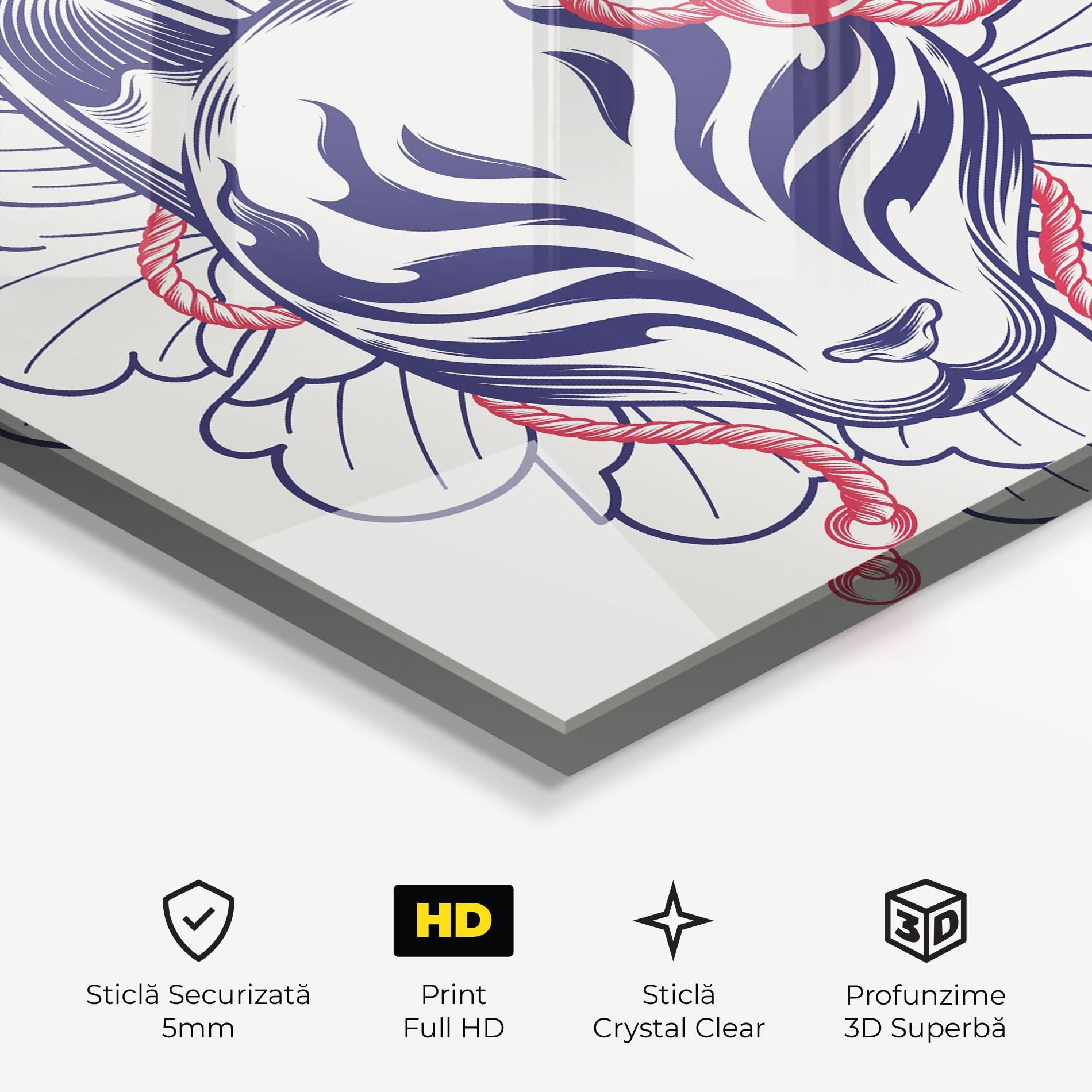 Tablou Sticla Asiatic Cat mockup 3