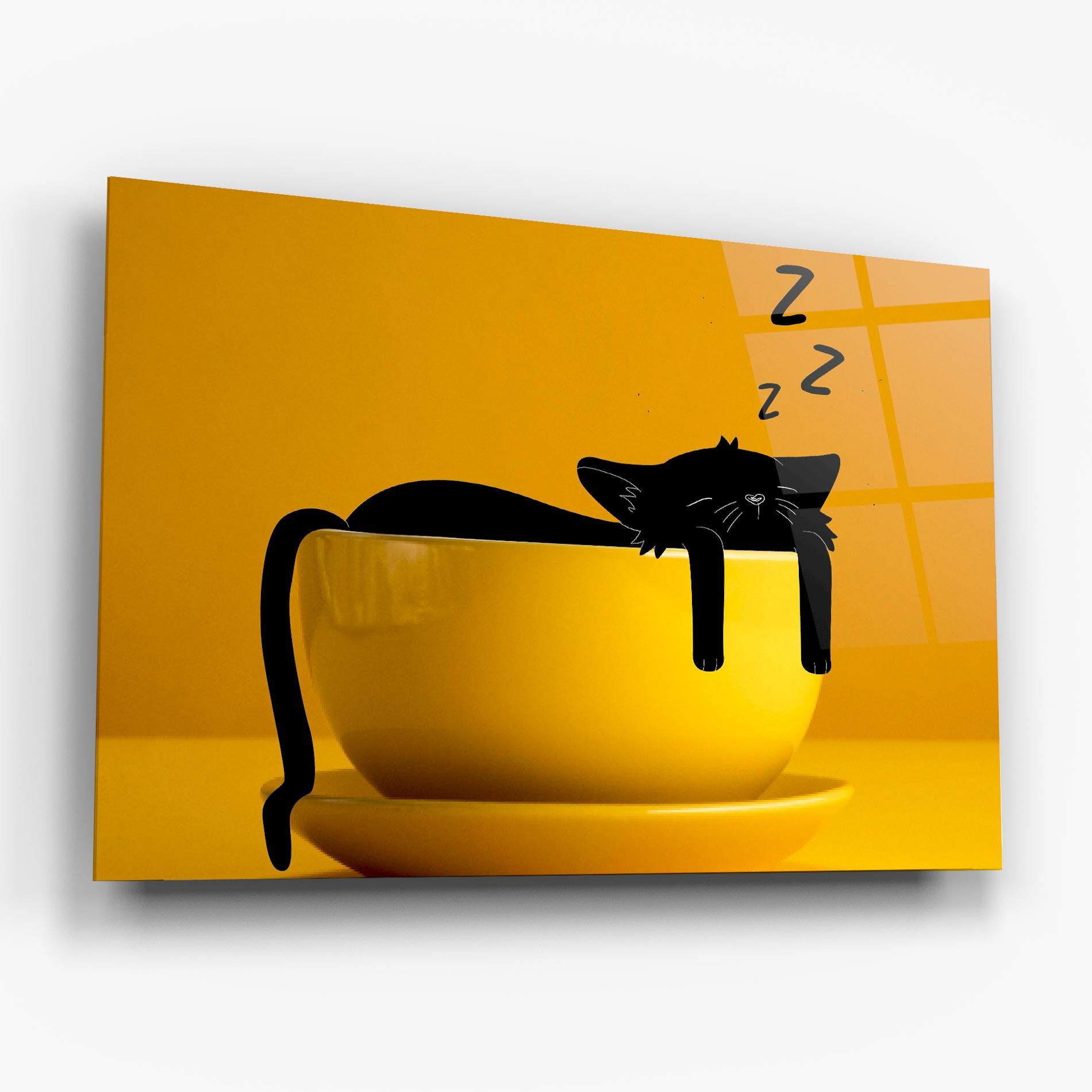 Tablou Sticla Cat In A Cup mockup 6