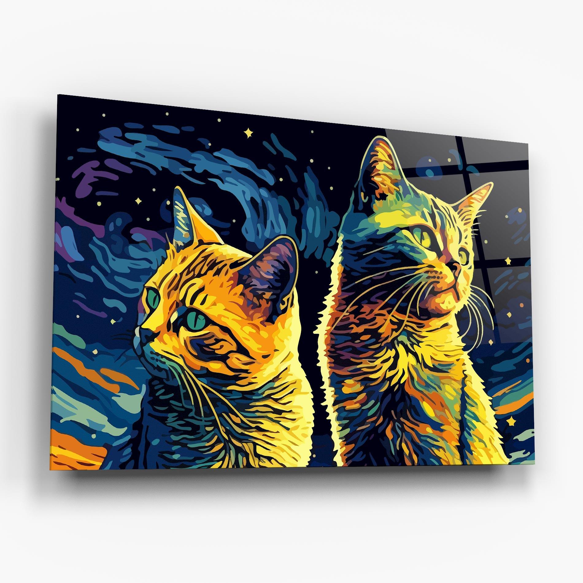 Tablou Sticla Cat Painting mockup 6