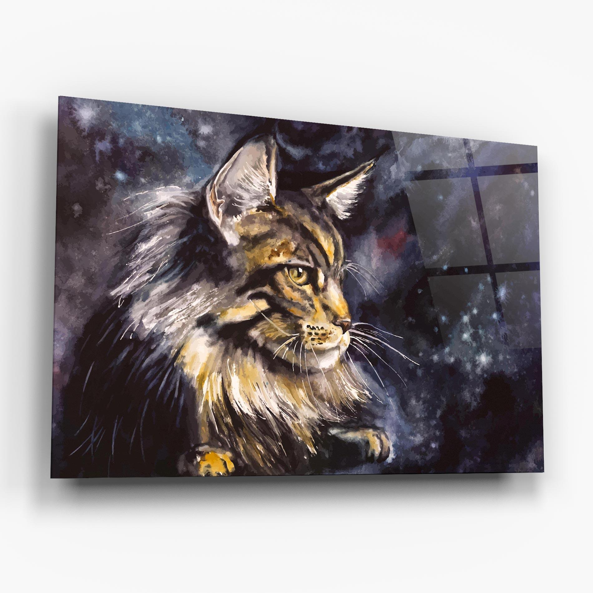 Tablou Sticla Cat Watercolor Art mockup 6