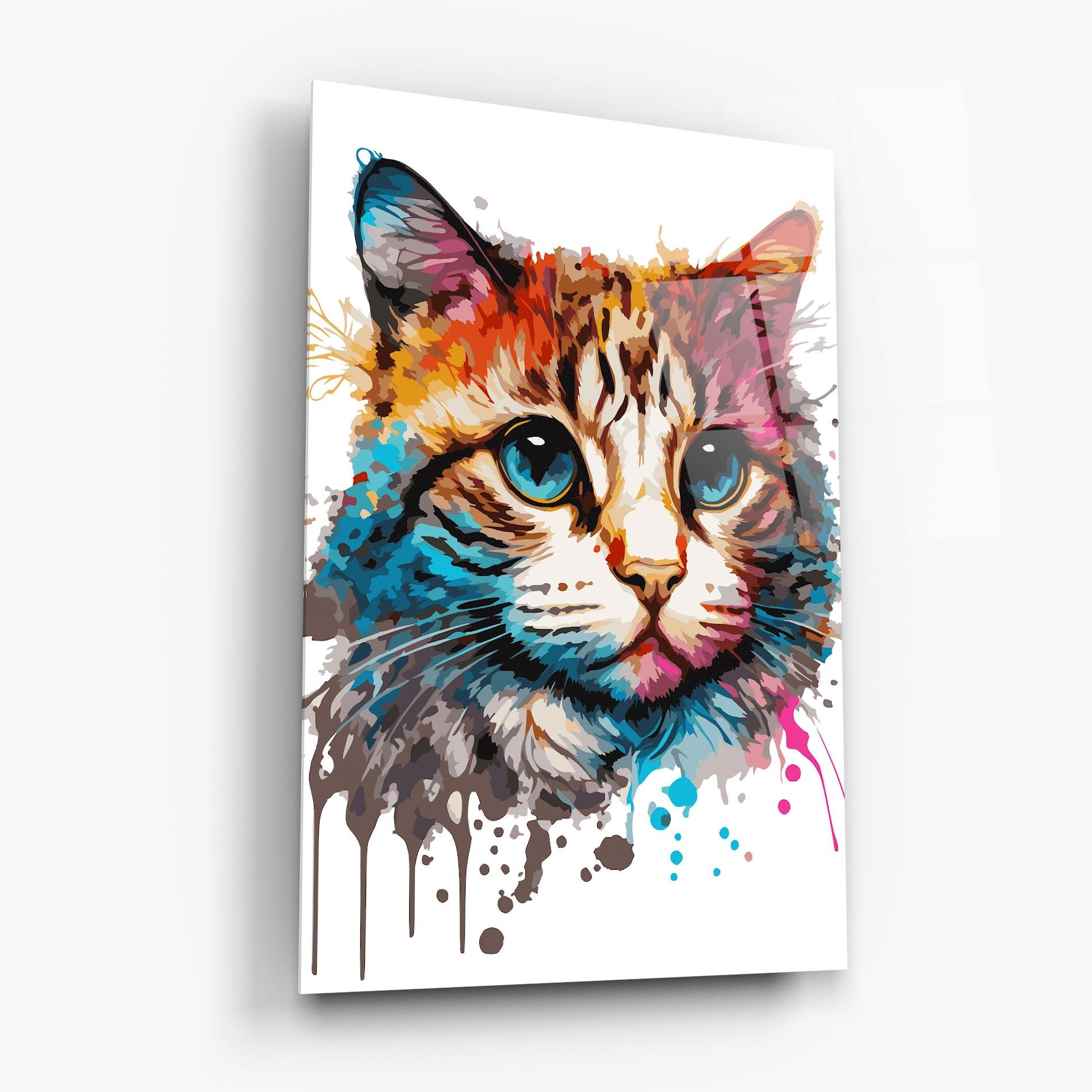 Tablou Sticla Blue Eyes Cat mockup 6