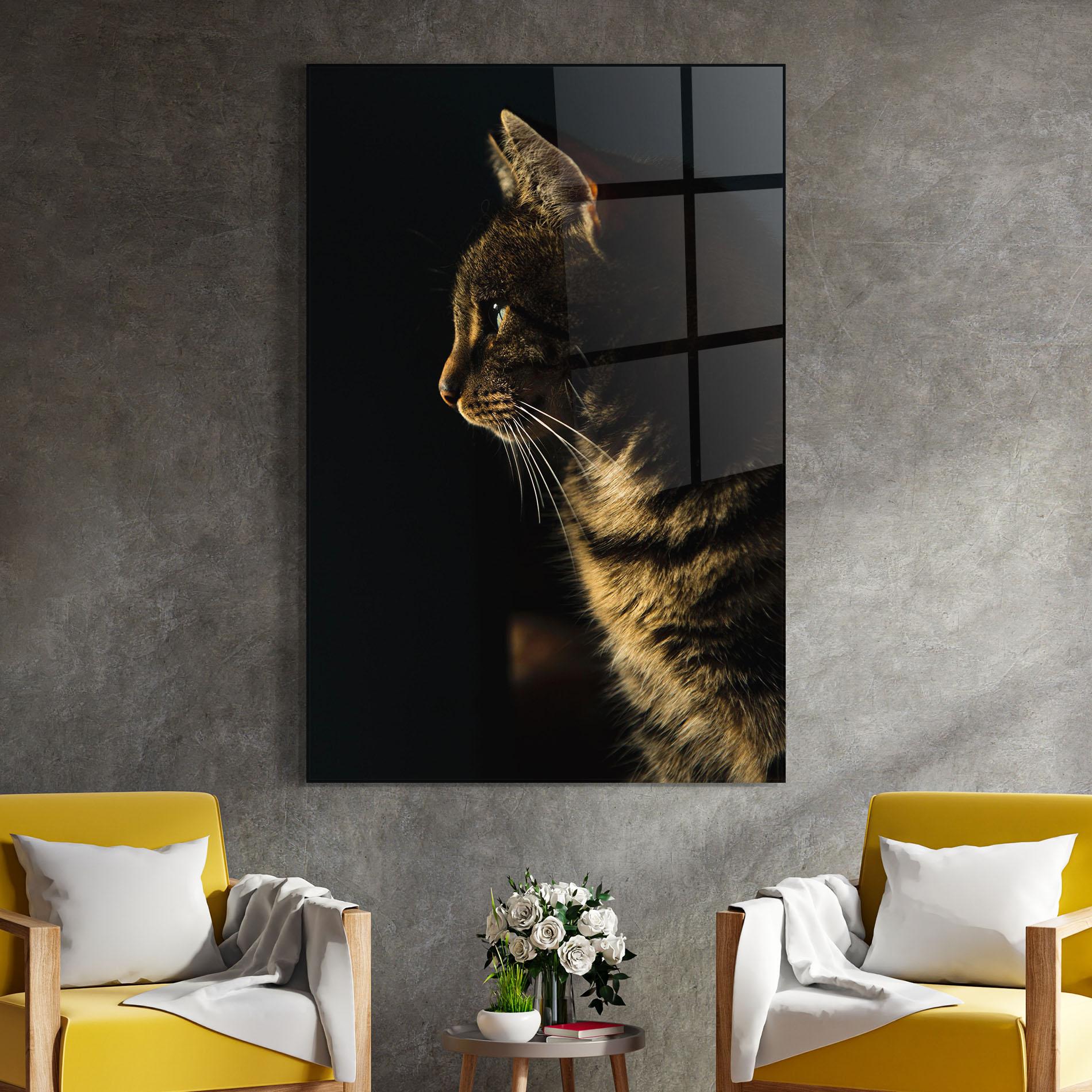 Tablou Sticla Hunting Cat mockup 4